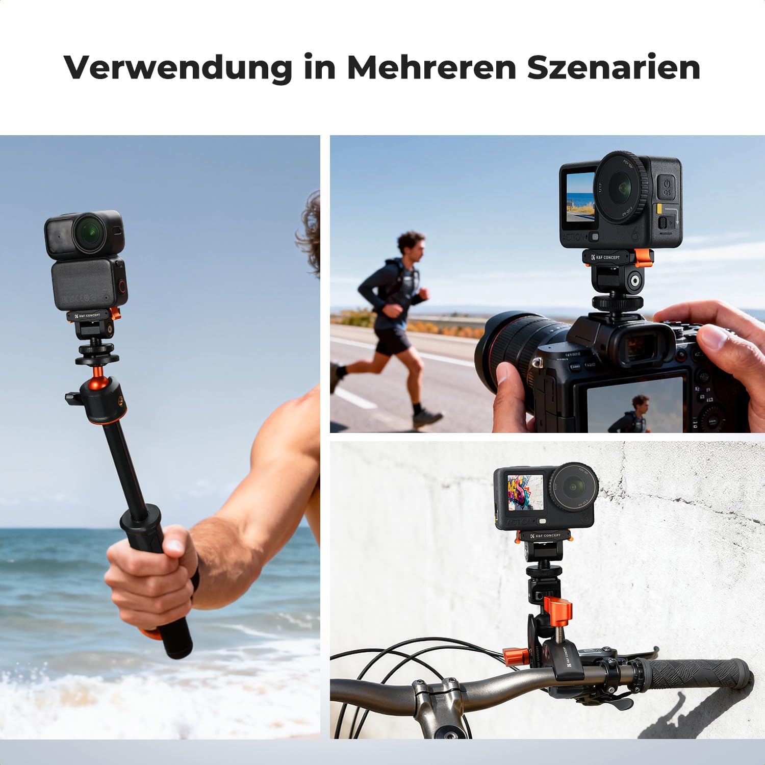 Thumbnail 6 de K&F CONCEPT magnetische Halterung für DJI Osmo Nano / Osmo Action 6 – Cold-Shoe-Mount mit 180° Neigung