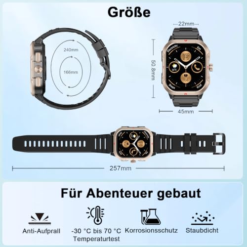 Thumbnail 7 de Jugeman Smartwatch Herren mit Telefonfunktion – 2,06" HD-Smartwatch mit GPS