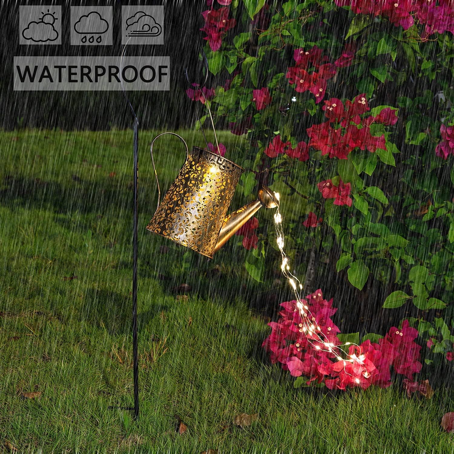 Detalle 1 de Solar Gießkanne Lichterkette Gartendeko 🏡