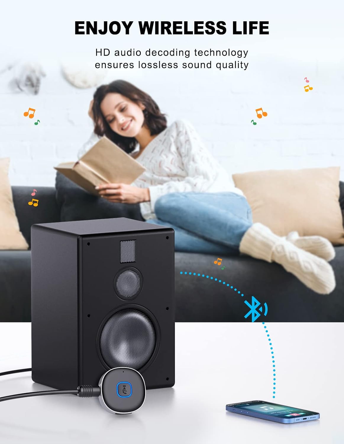 Thumbnail 1 de Mohard Car Bluetooth AUX Adapter: Mini 5.3 Receiver for Hassle-Free Wireless Audio