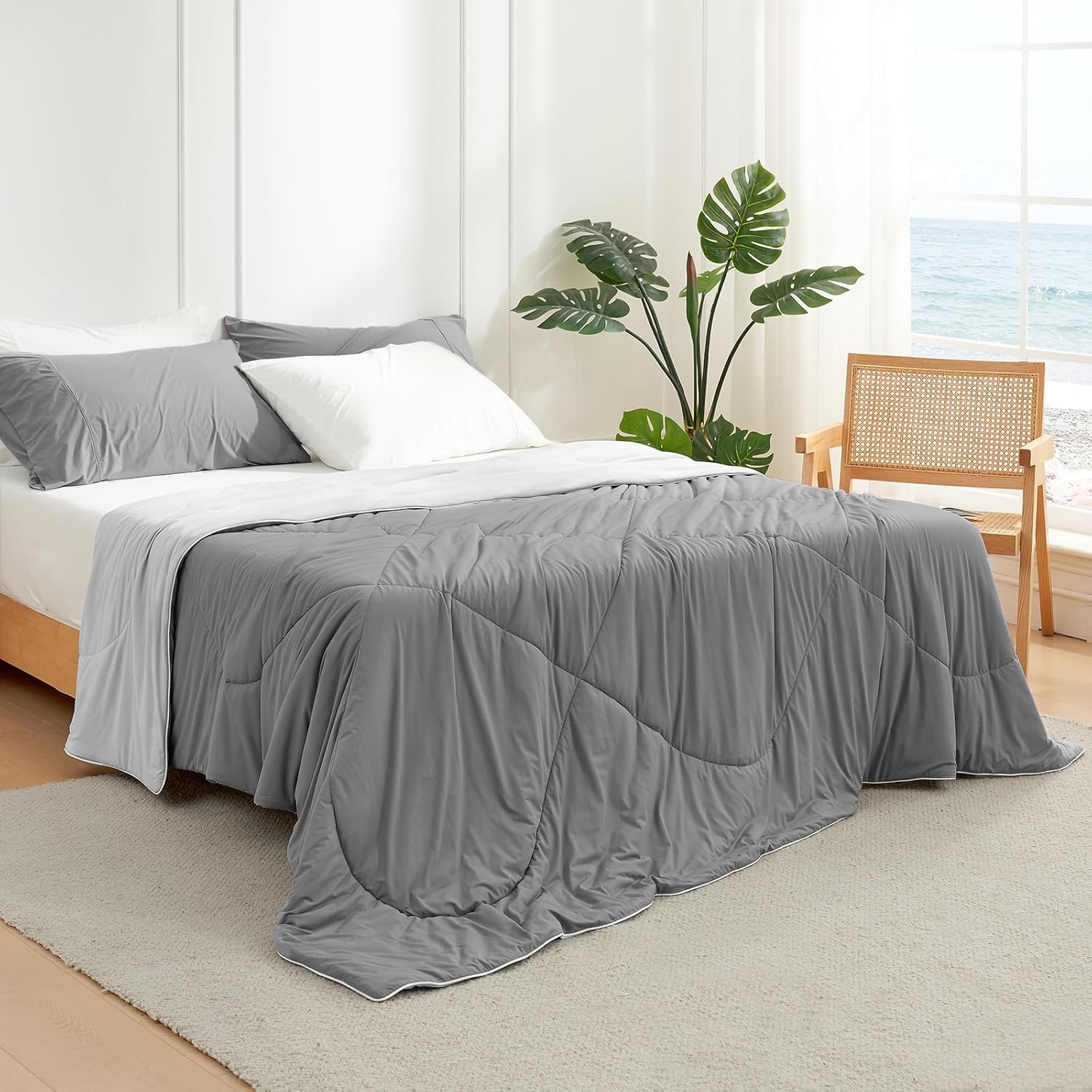 Thumbnail 3 de Cozy Bliss Cooling Comforter Queen Size: Lightweight, Breathable Relief for Hot Sleepers
