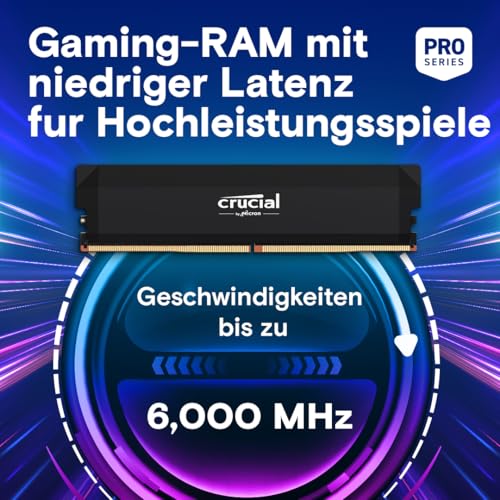 Thumbnail 1 de Crucial Pro DDR5 RAM 32GB Kit (2x16GB) 6000MHz CL36 – Übertaktungsfreudig, Intel XMP 3.0 / AMD Expo, Schwarz