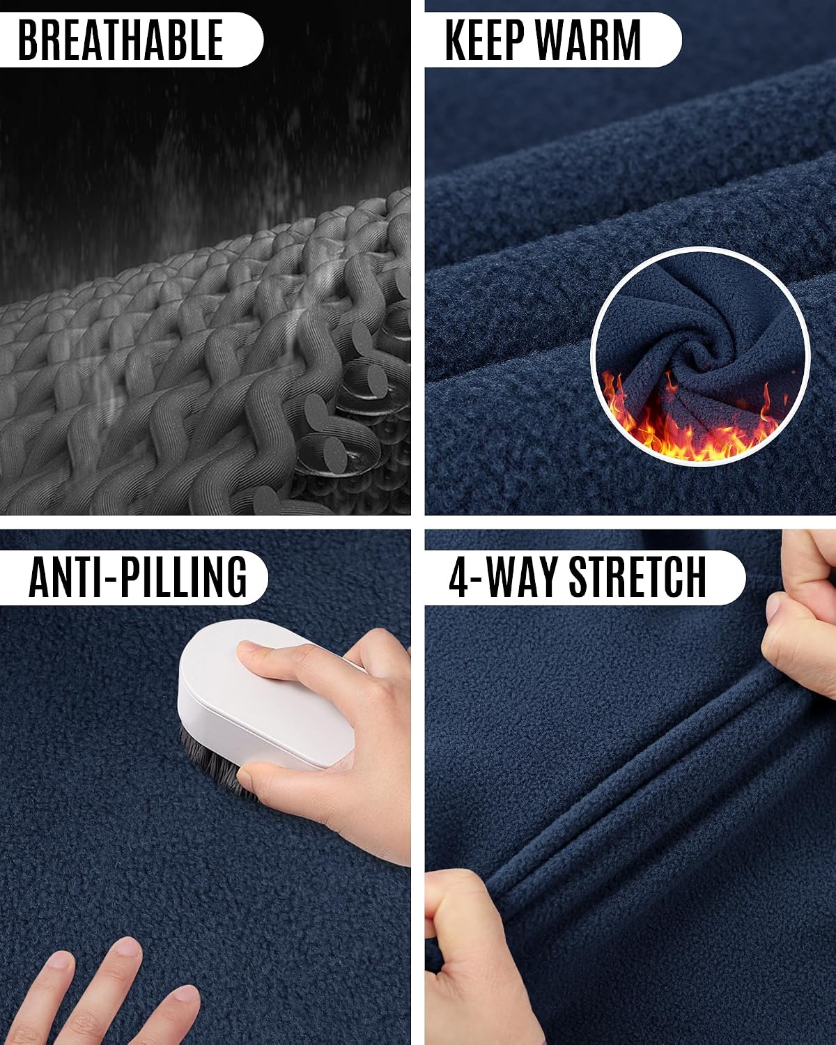 Thumbnail 2 de 33,000ft Men’s Fleece Pullover Warm Half Zip