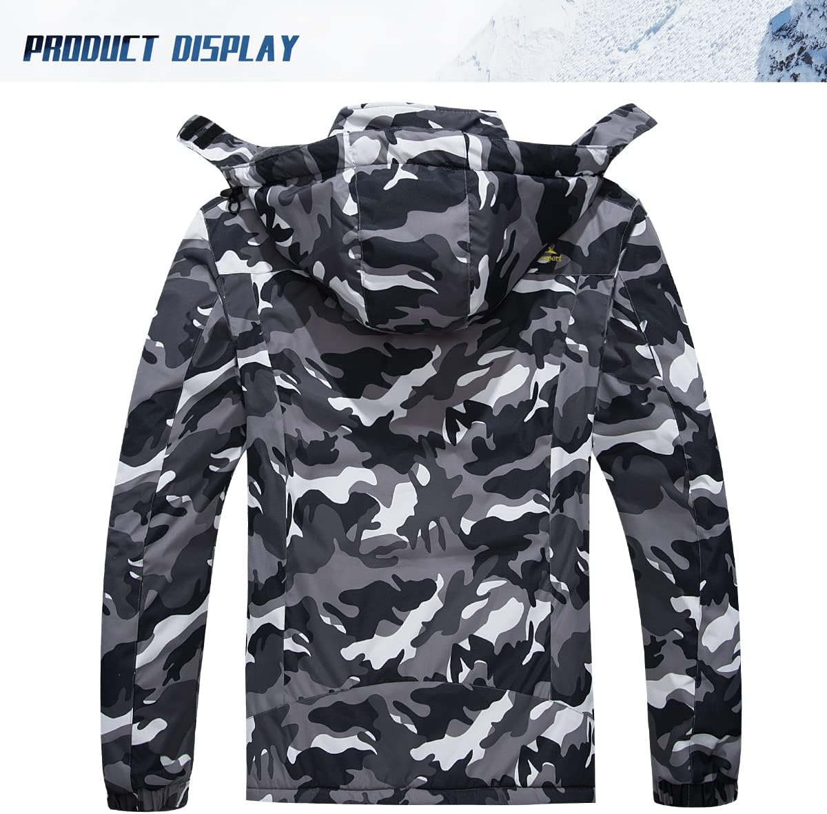 Detalle de TACVASEN Men's Winter Ski Jacket, Fleece Liner, Waterproof and Windproof