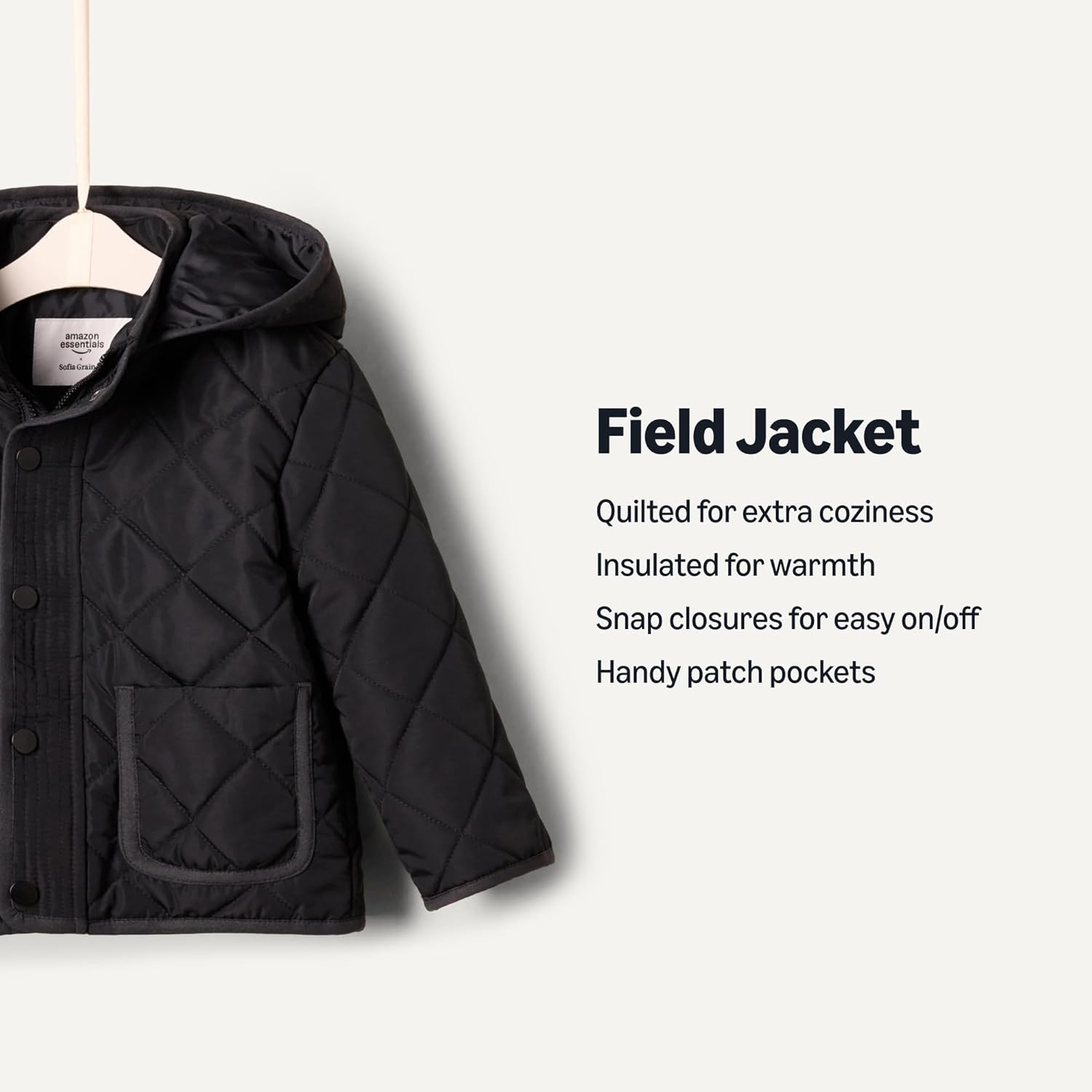 Detalle de Amazon Essentials x Sofia Grainge Unisex Toddlers & Babies' Hooded Insulated Midweight Field Jacket