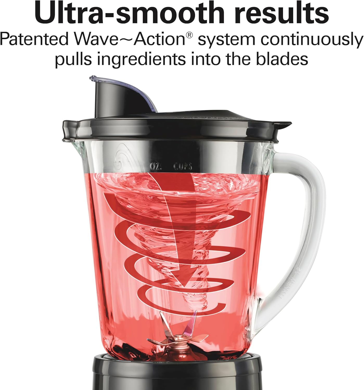 Detalle de Hamilton Beach Wave Crusher Blender (54220): 700W, 40 oz Glass Jar, 14 Functions