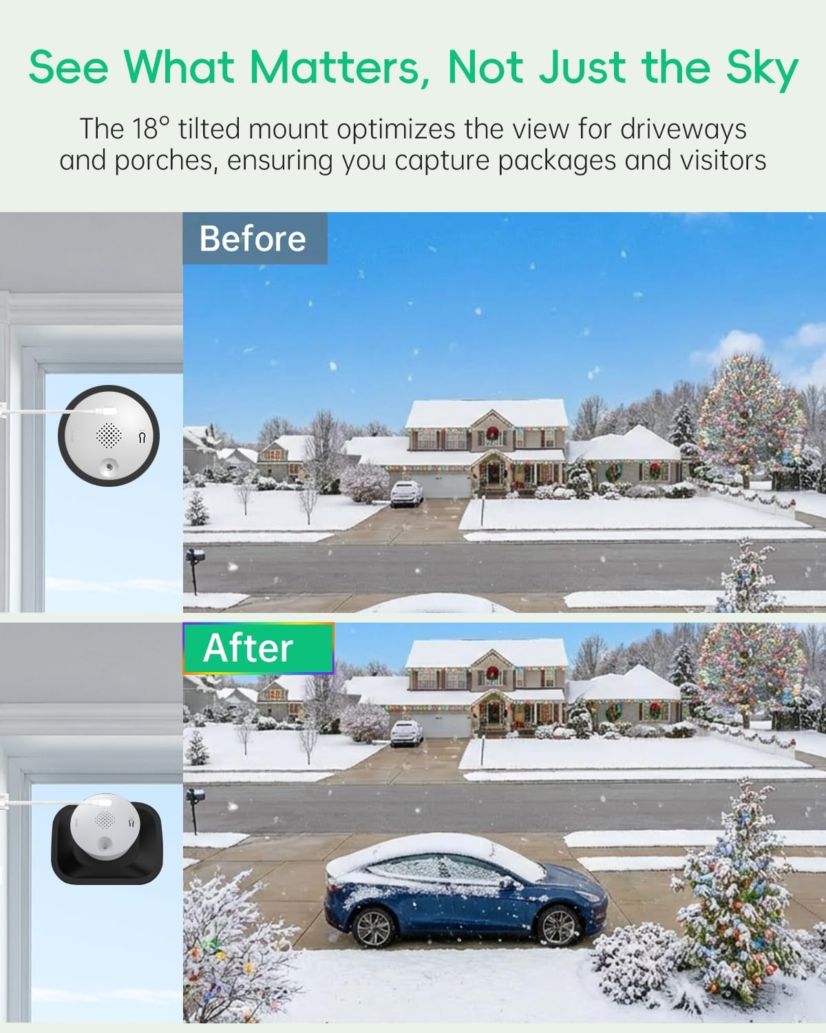 Detalle de SYMYNELEC Window Cameras for Home Security: 2K Full Colour Night Vision, 5G/2.4G Indoor Camera with Tilt Mount