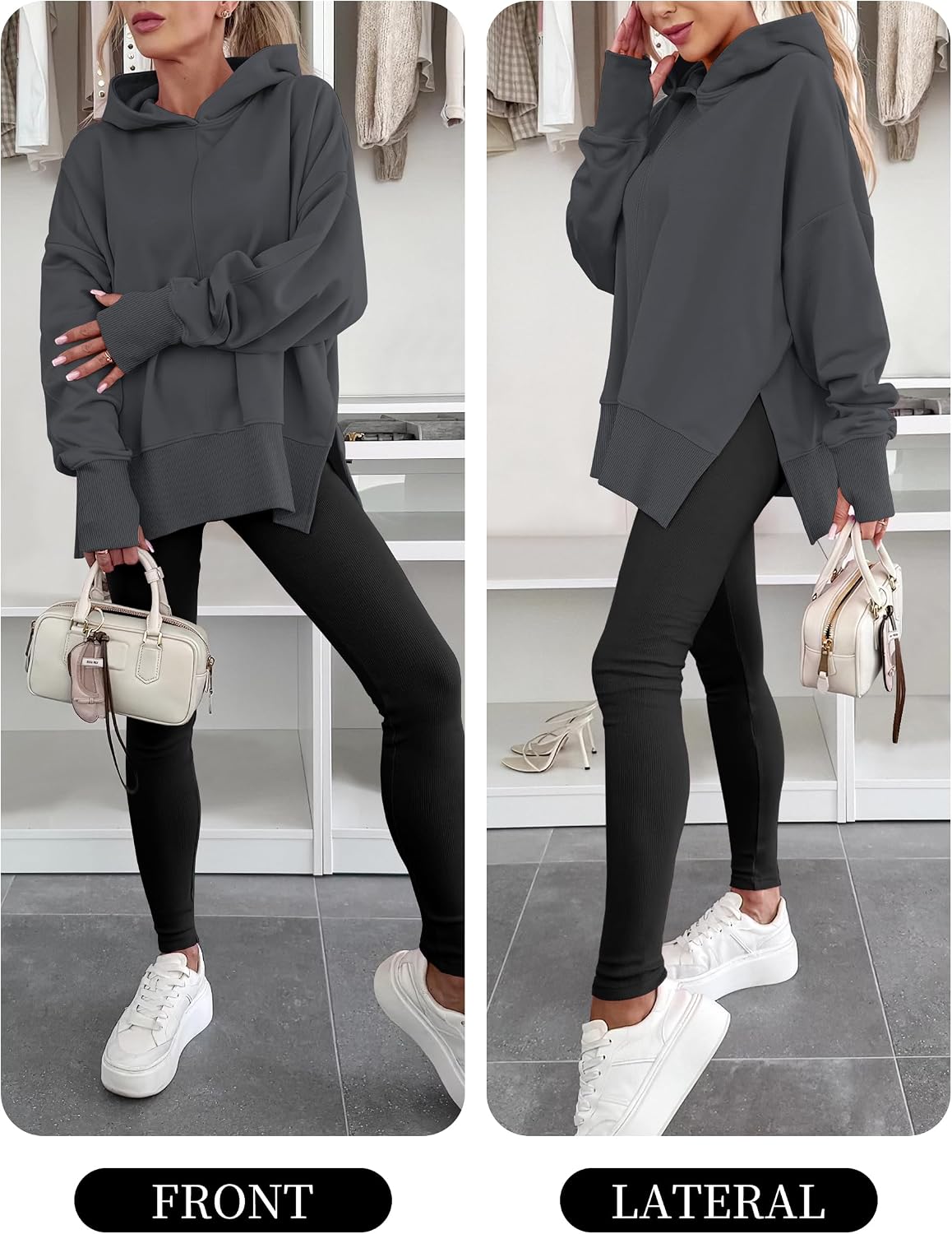 Thumbnail 5 de ANRABESS Women's Oversized Hoodie Sweatshirt 🤎 (But must include only one line with emoji).