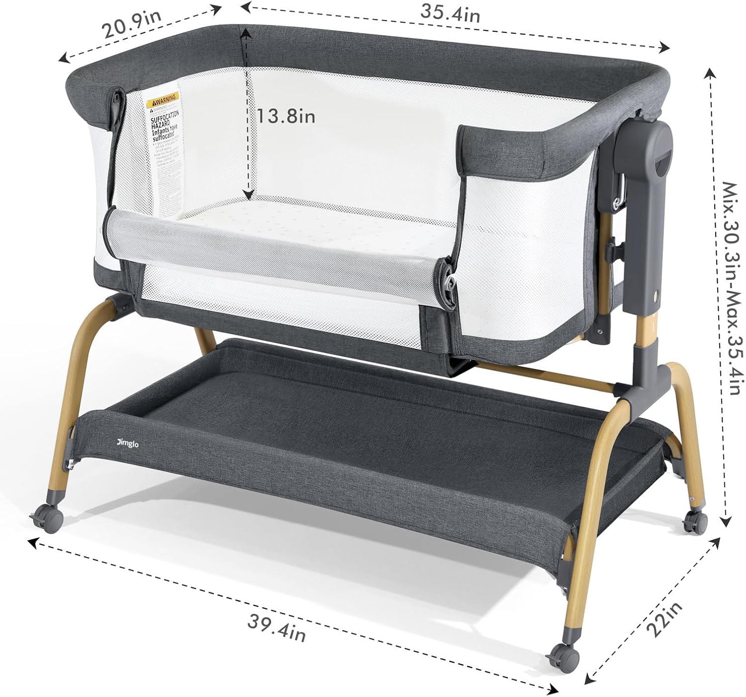 Thumbnail 6 de Jimglo 3 in 1 Baby Bassinet 6-Height