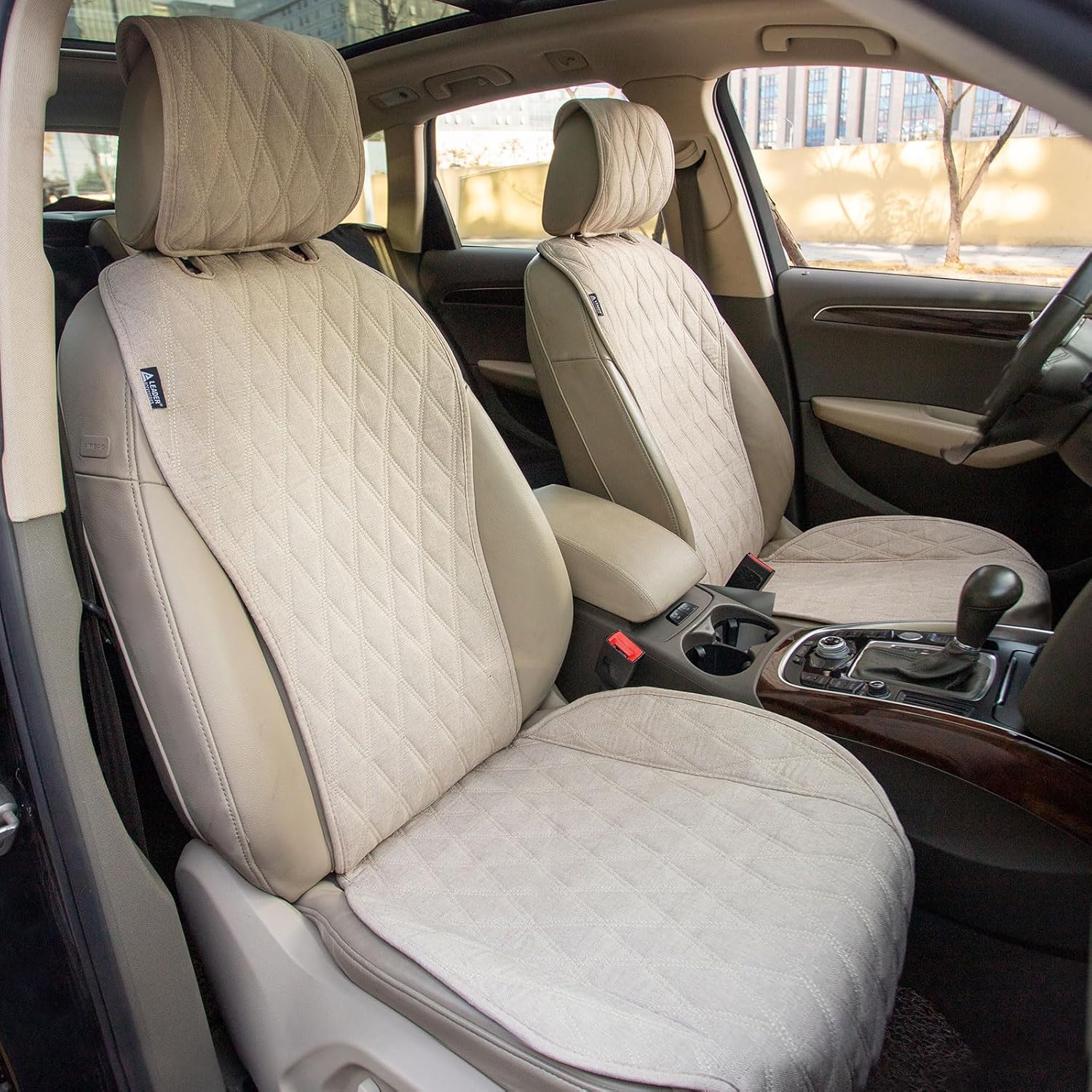 Thumbnail 1 de Leader Accessories 2pc Car Seat Cushions (Front) – breathable stitched, non-slip, side airbag compatible