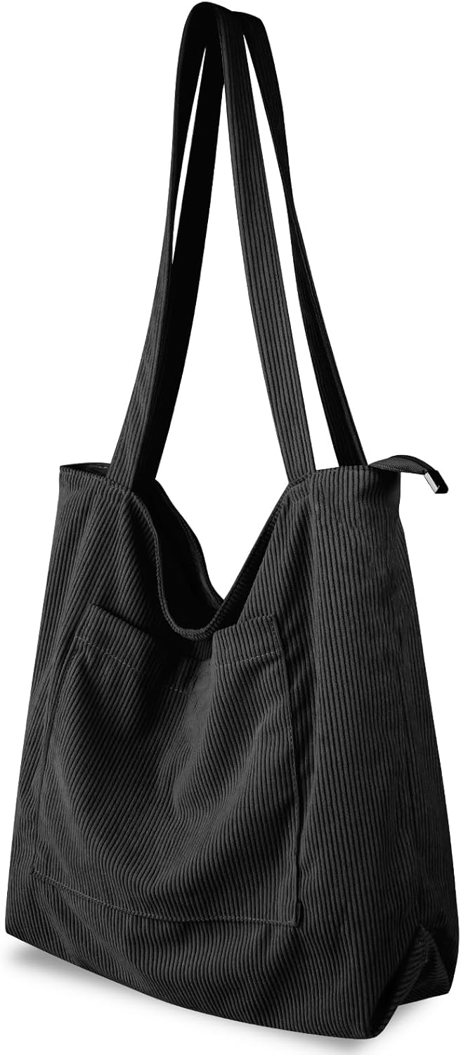 Thumbnail 6 de Flintronic corduroy tote bag for women – large capacity waterproof shoulder bag with zip