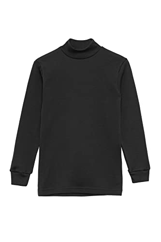 Detalle de Channo camiseta térmica infantil de manga larga, cuello medio alto y negra, 12 años