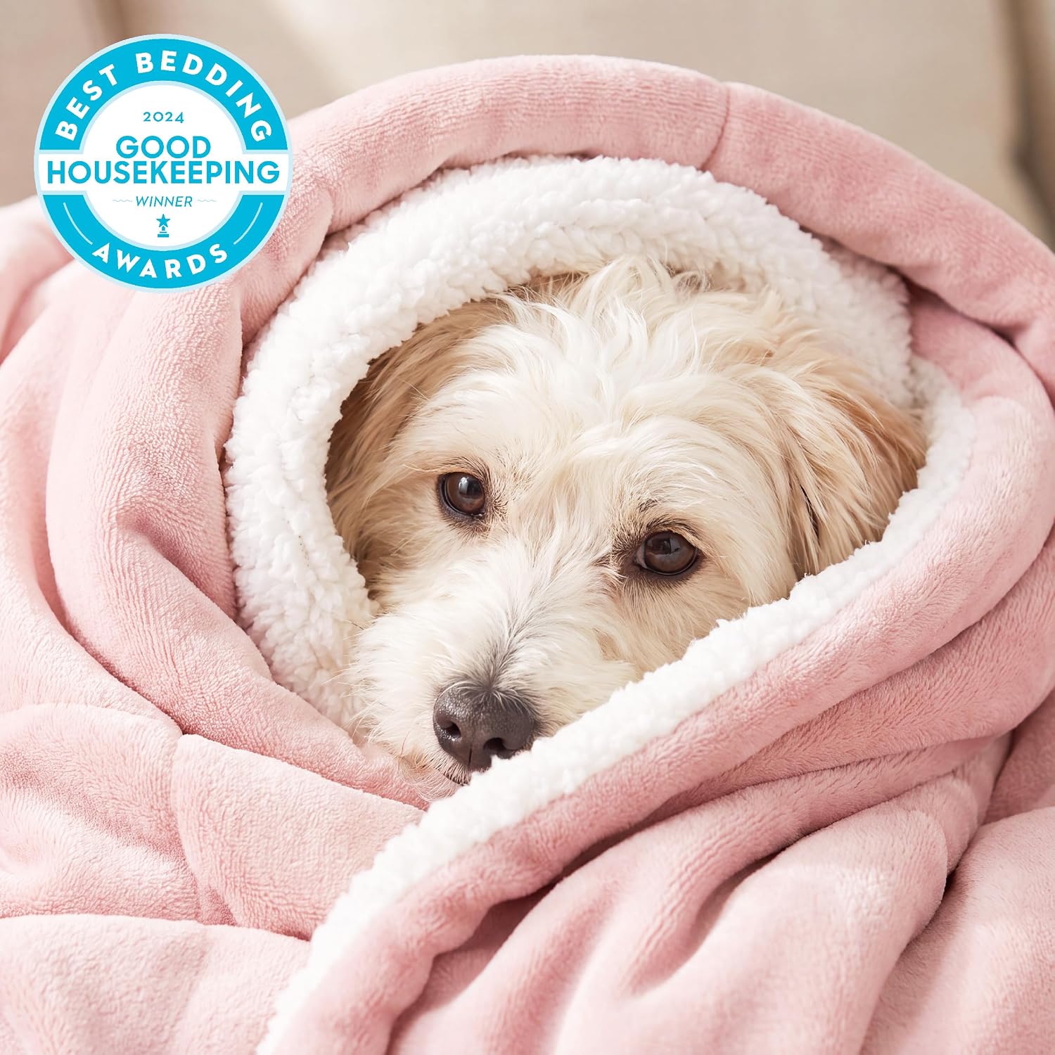 Detalle 2 de Bedsure GentleSoft Sherpa Fleece Twin Blanket, Pink, 60 x 80 Inches