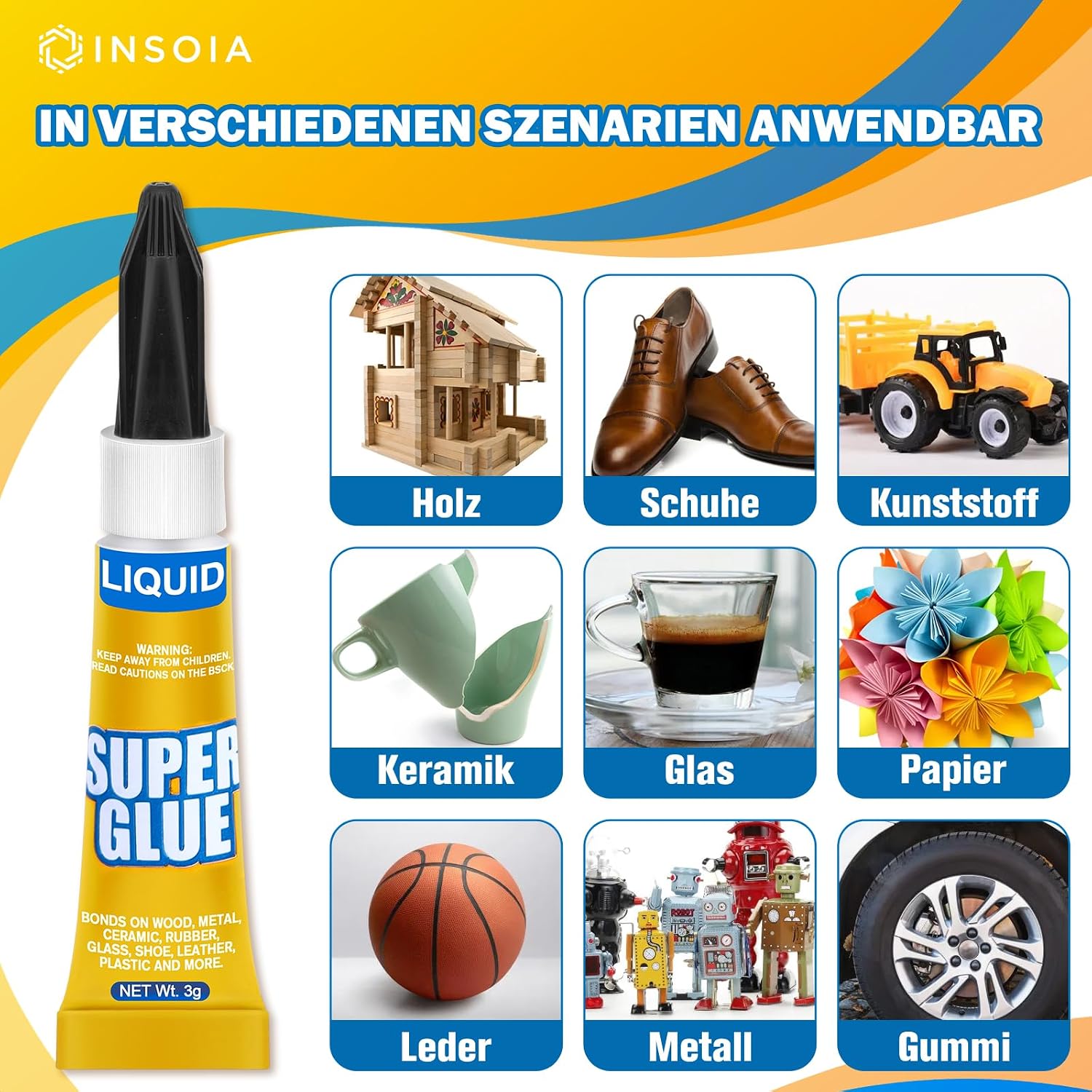 Thumbnail 3 de Sekundenkleber Flüssig (24er-Pack x 3 g) – extra stark & wasserfest von INSOIA