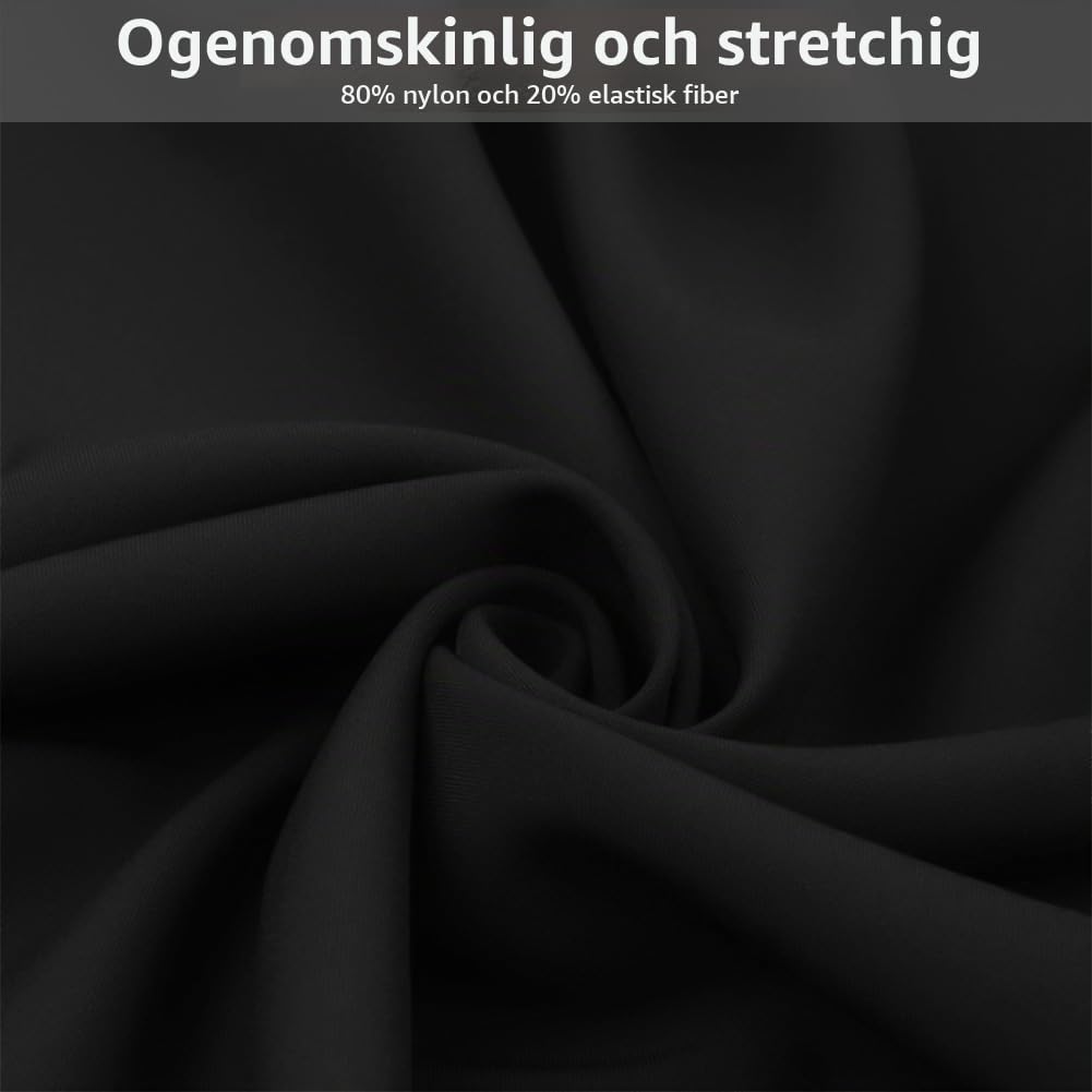 Thumbnail 3 de Svarta yogashorts för kvinnor med hög midja, två fickor och stretch