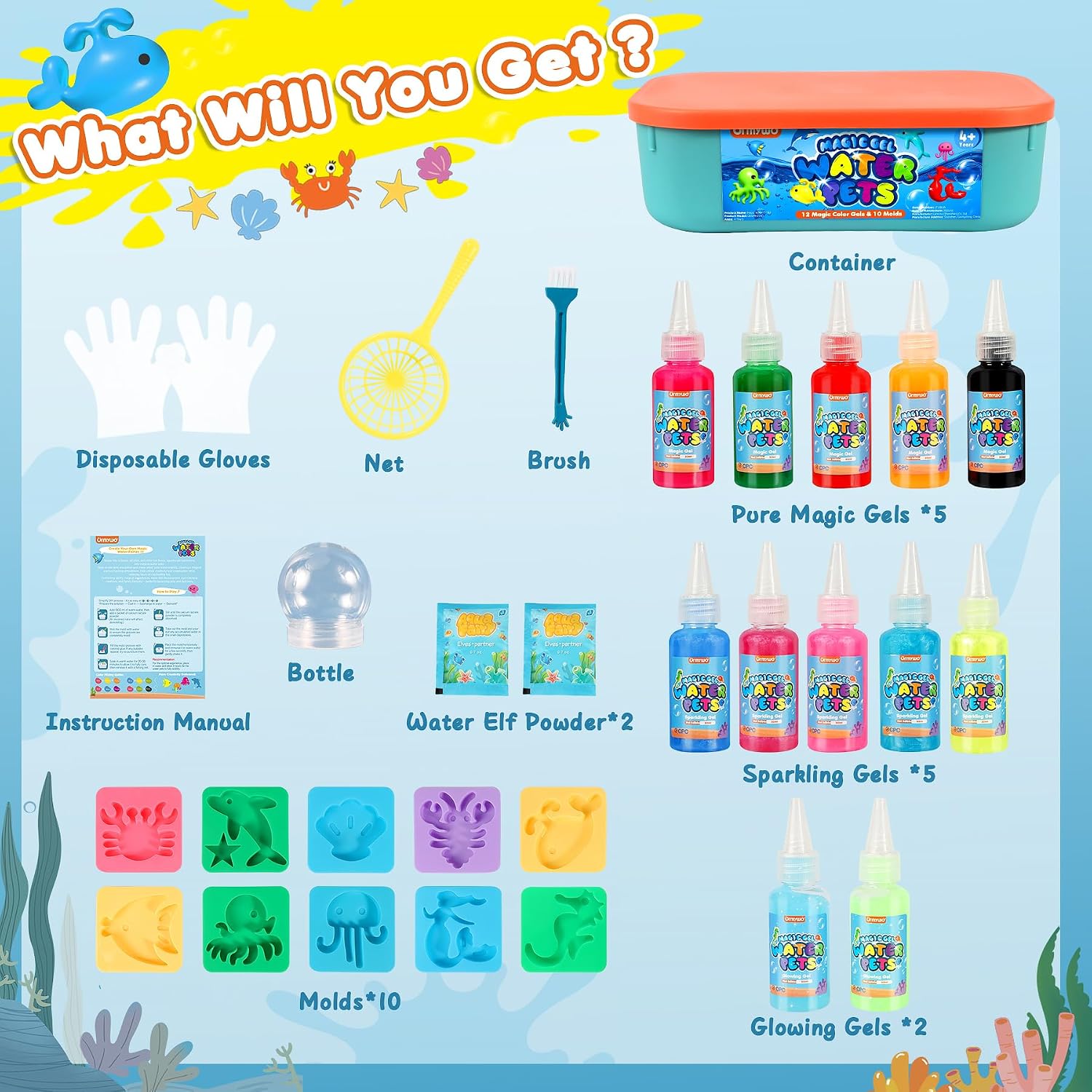 Detalle 2 de URMYWO Magic Water Gel Toy Kit – DIY 3D Wasser-Gel Formen Set