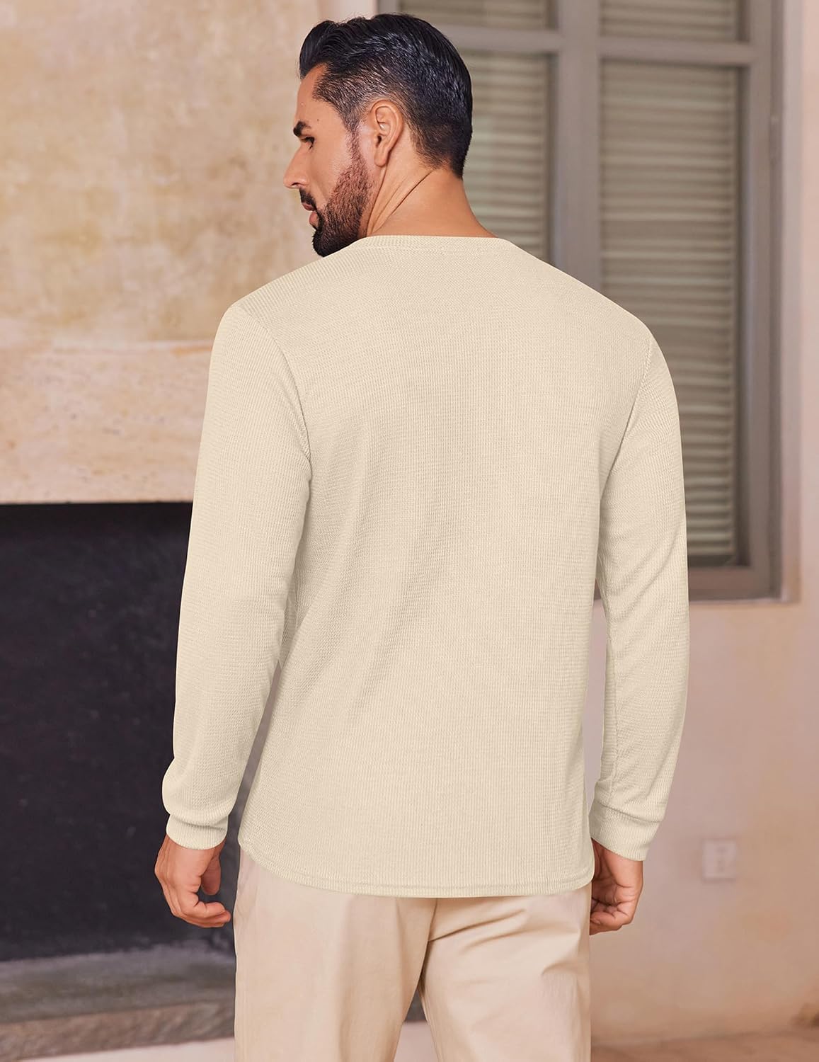 Detalle 2 de Ekouaer Men's Henley Shirt, Polyester