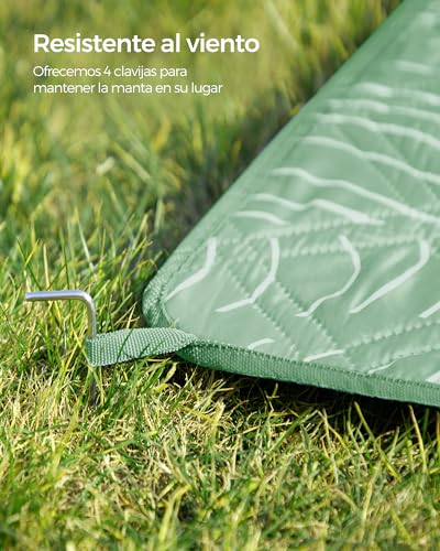Detalle de SONGMICS Manta de Picnic 300 x 200 cm GCM310C03 — grande, impermeable y plegable