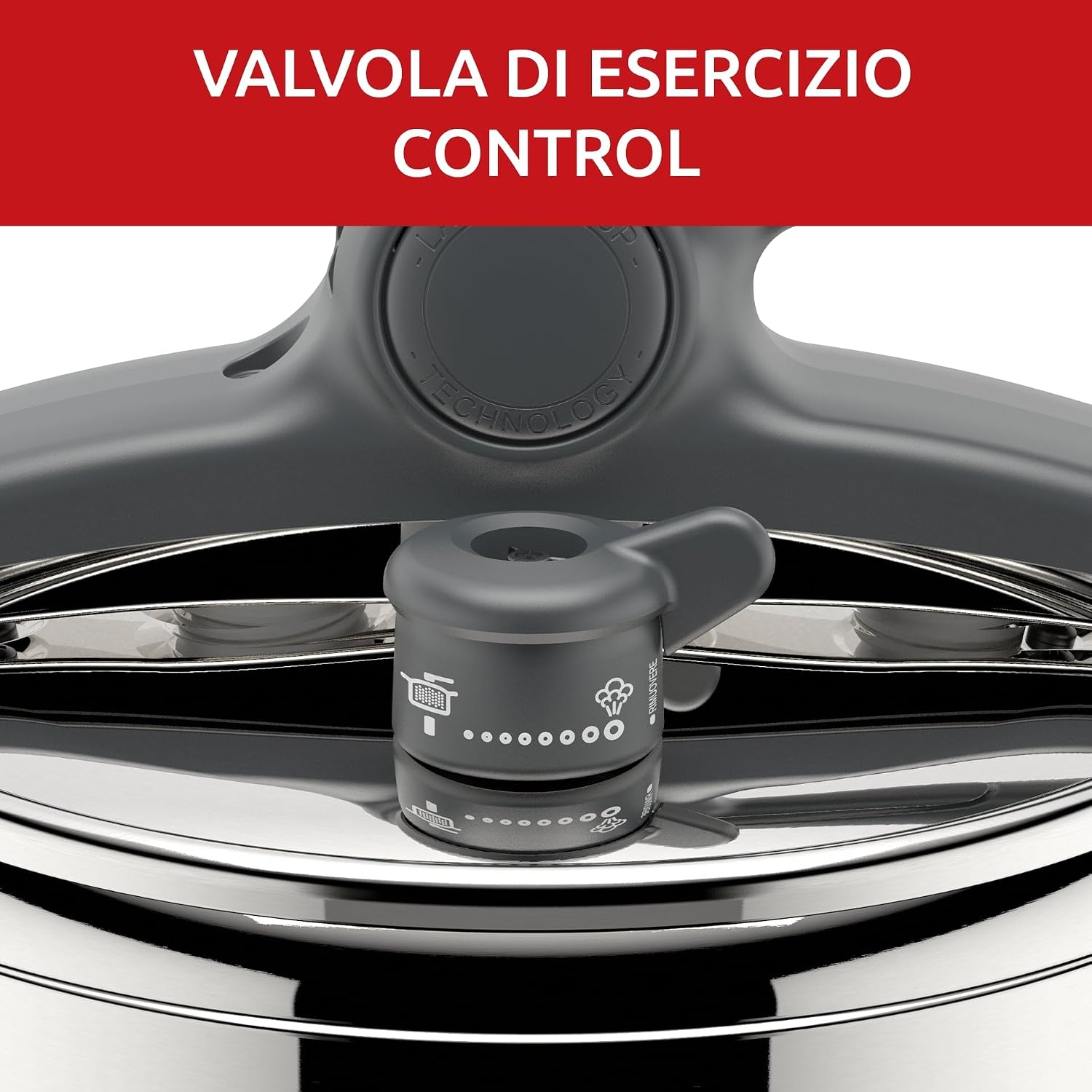 Detalle de Lagostina Irradial Control Pentola a Pressione 3.5 L in Acciaio Inox 18/10 Ø 22 cm