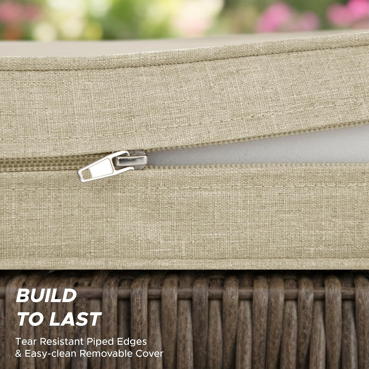 Detalle 2 de Fitfree FCDD4816BE1P Outdoor Bench Cushion, 48 x 16 Inch, Beige