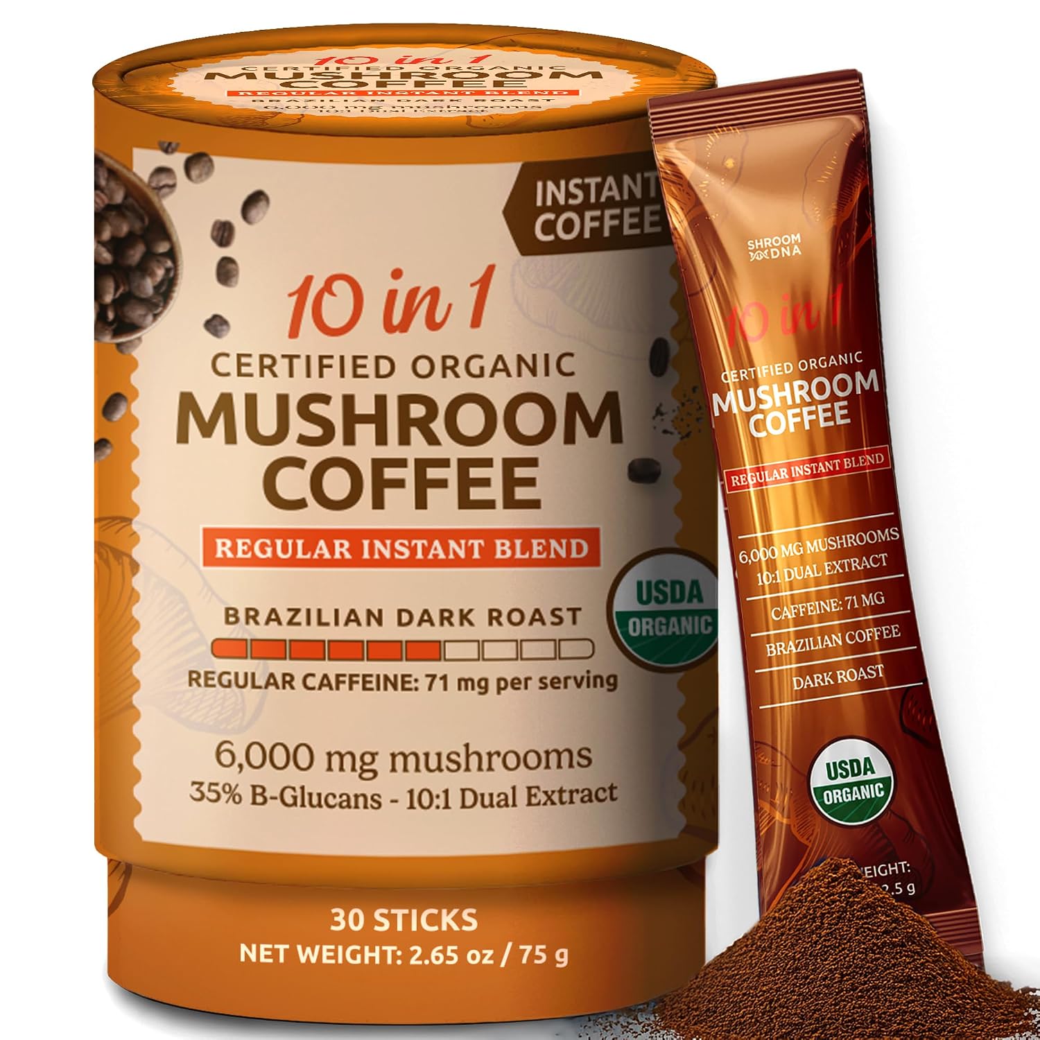 Detalle de MatchaDNA Mushroom Coffee, 30 Sticks