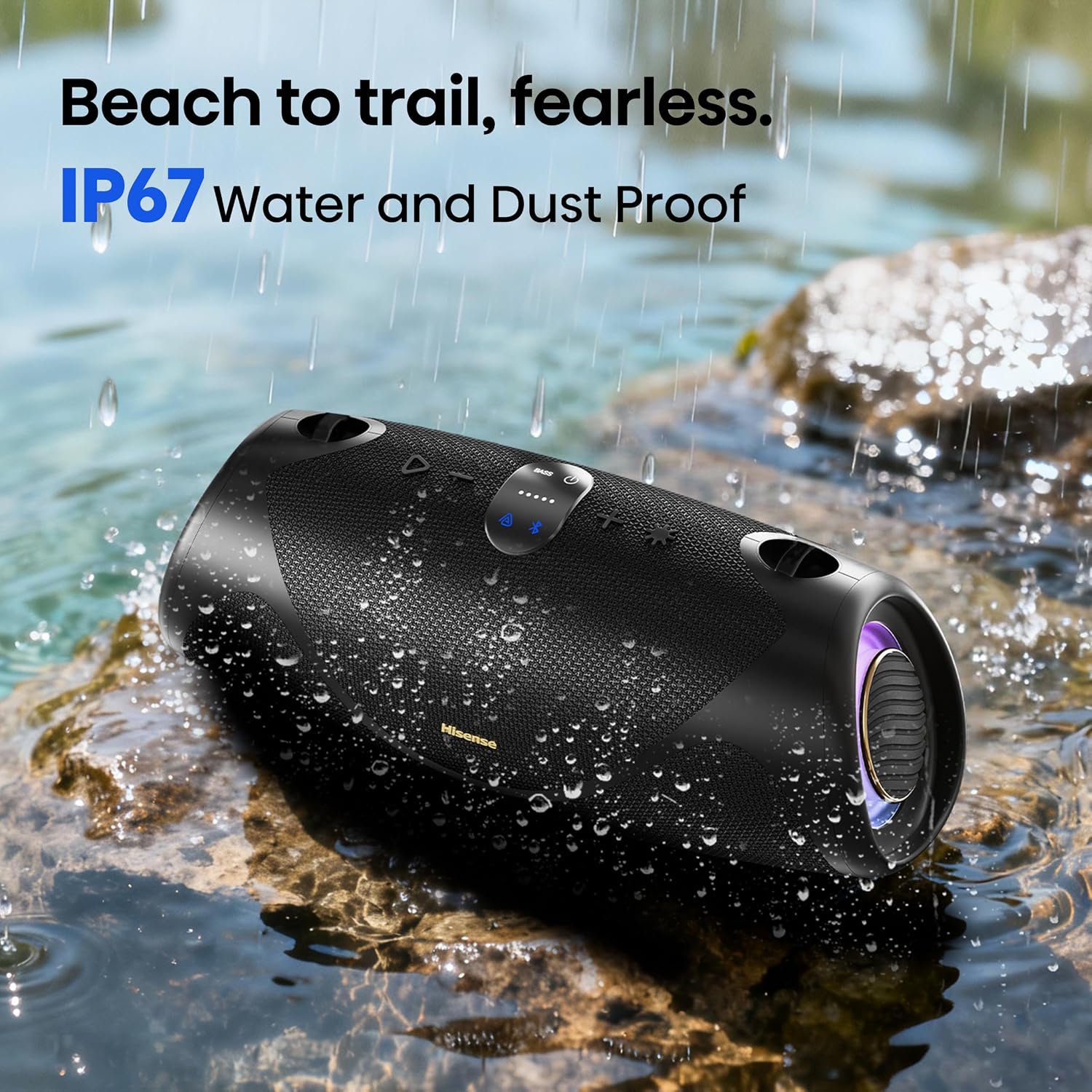 Detalle de Hisense Portable Bluetooth Speaker IP67