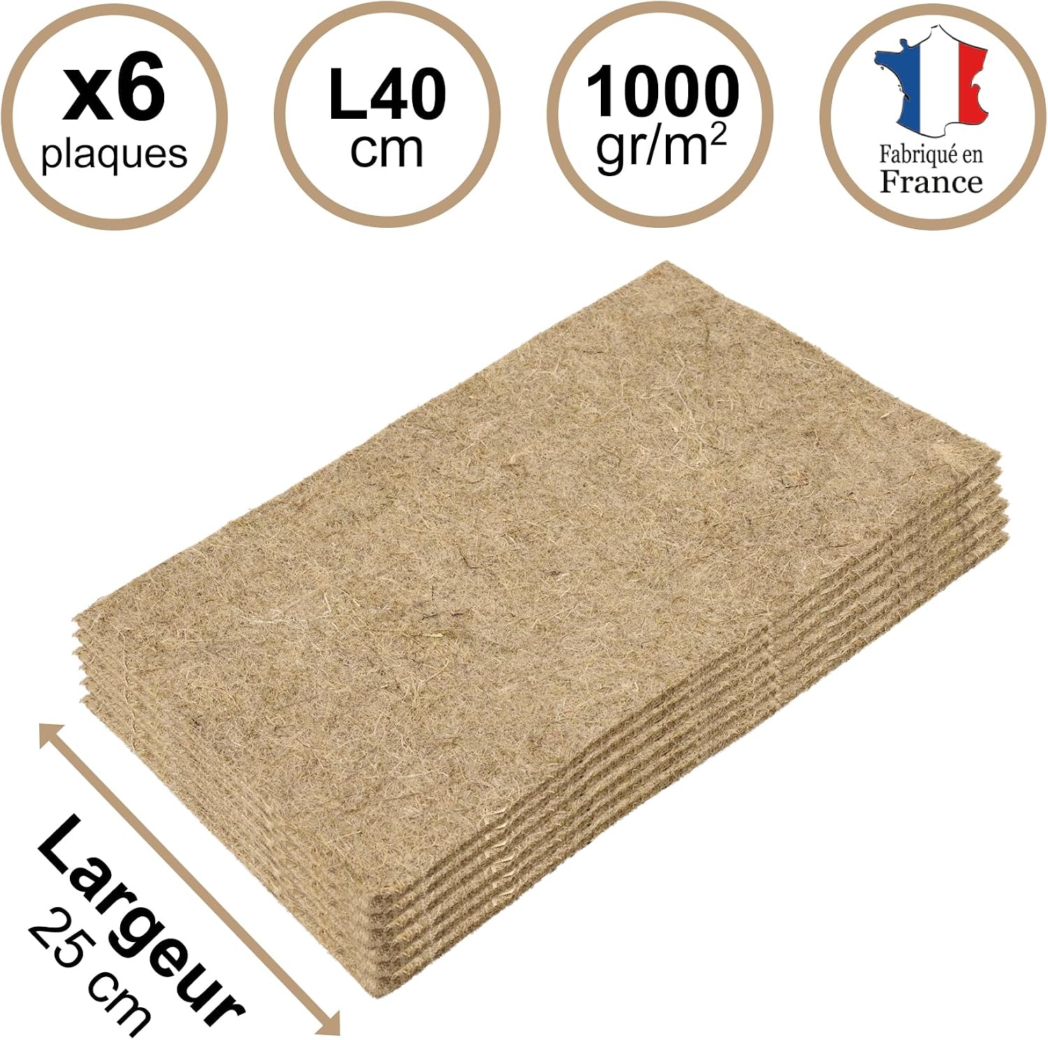 Detalle de La Cordeline hampmattor för smådjur, 6-pack, 25 x 40 cm