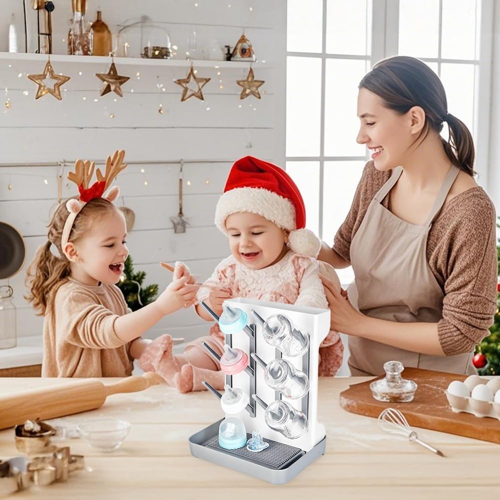 Detalle de Vicloon Large Vertical Baby Bottle Drying Rack with 12 Hooks