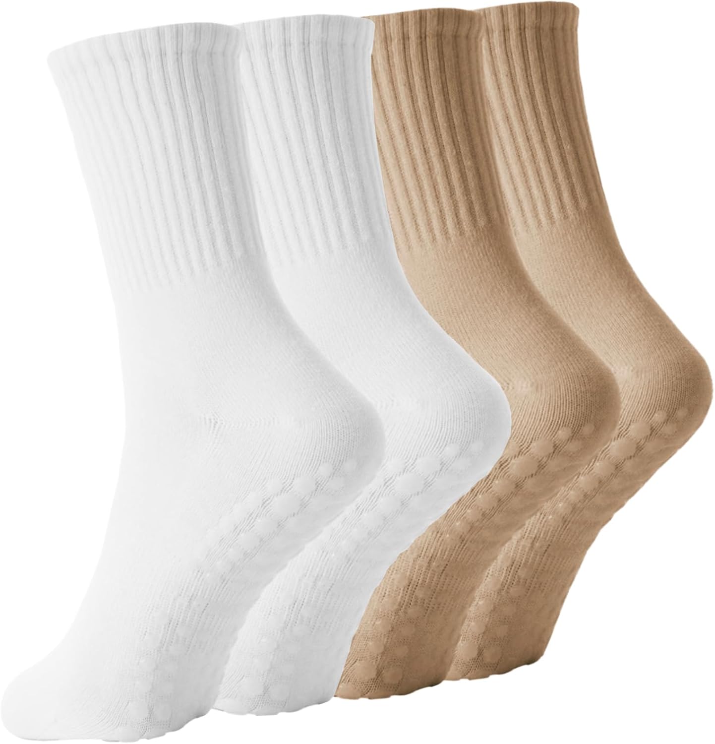 Detalle de Yikki 4 Pairs Pilates Grip Socks Women – Non-Slip, Soft Reformer Socks for Yoga, Dance and Gym