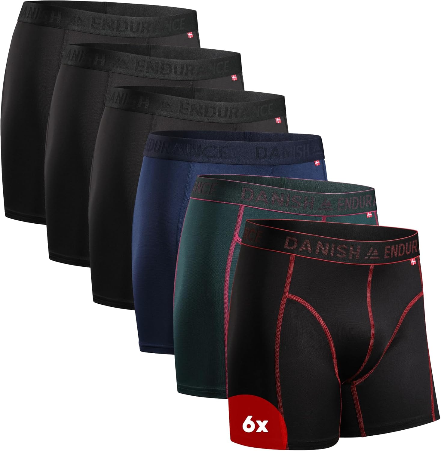 Thumbnail 6 de DANISH ENDURANCE Mens Boxers — Anti-Chafe Underwear with Moisture-Wicking Performance (Regular or Long Leg) 6 Pack