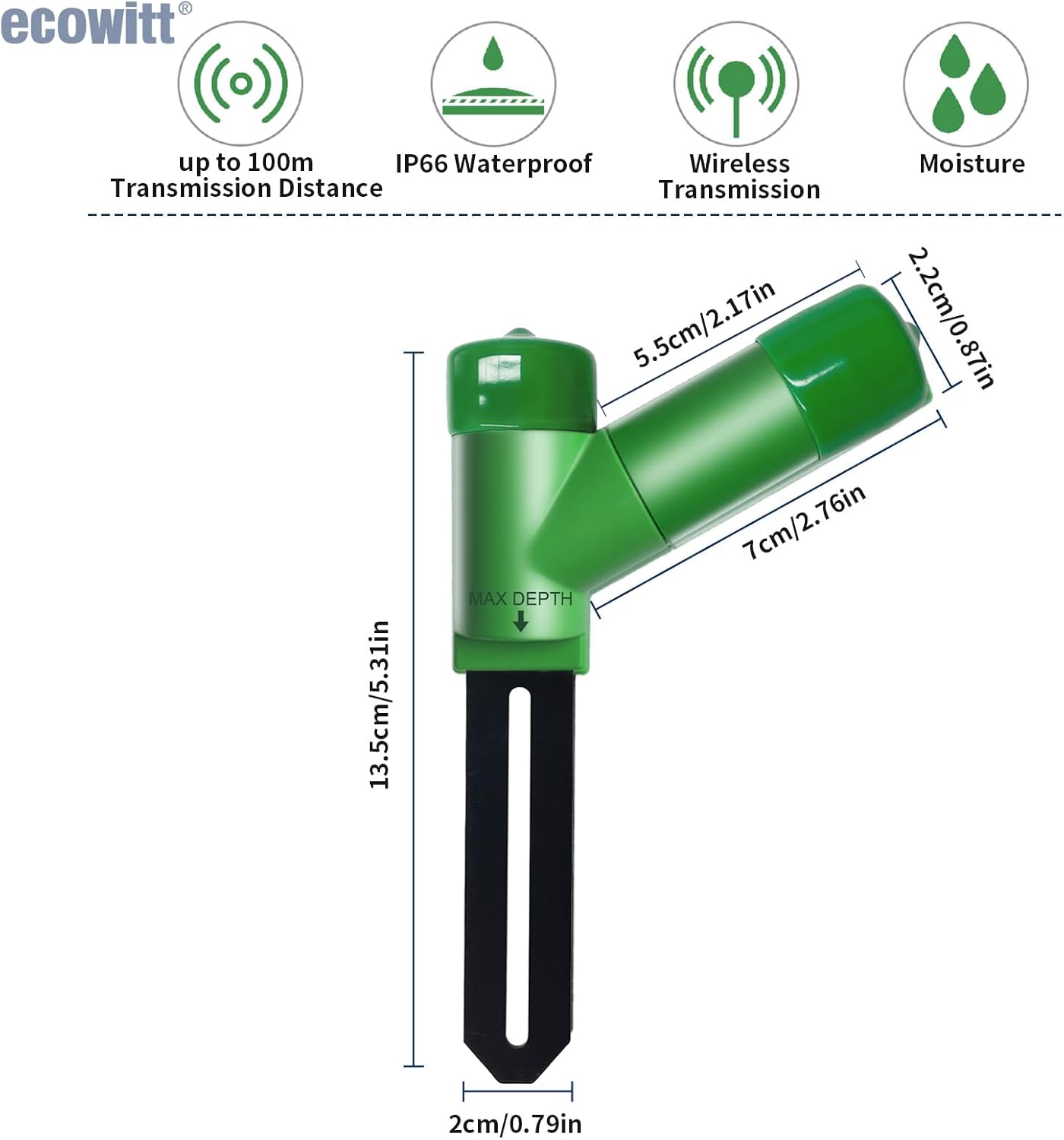 Thumbnail 2 de ECOWITT Bodenfeuchtesensor WH51, 72 Sekunden