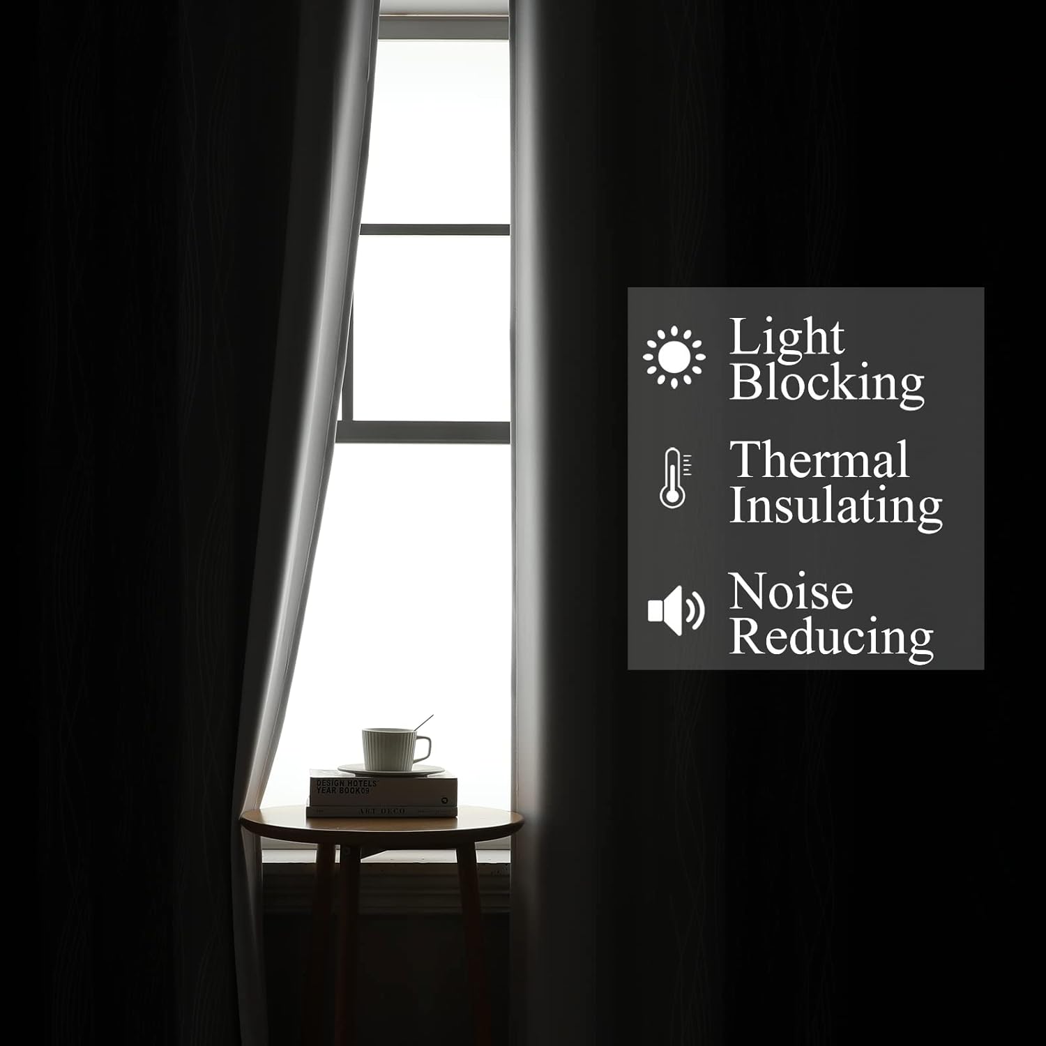 Thumbnail 2 de VEHEDE Gradient Blackout Curtains: 2 Panels, 90 Inch Drop, Ombre Design