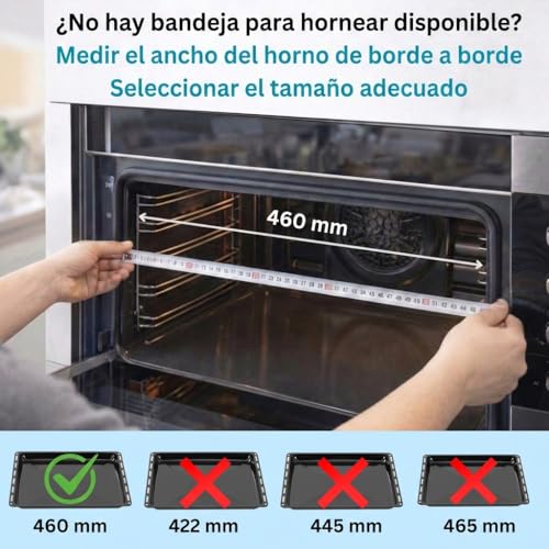 Thumbnail 2 de ICQN Bandeja Esmaltada con Rejilla para Horno 46x37x3 cm: compatible con TEKA y Bosch
