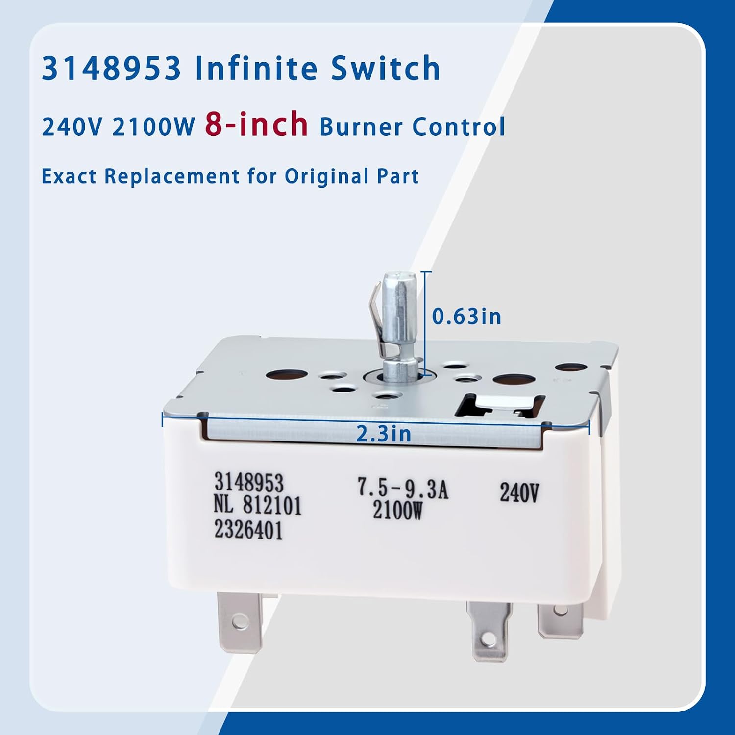 Thumbnail 1 de Whirlpool Infinite Control Switch 3148953