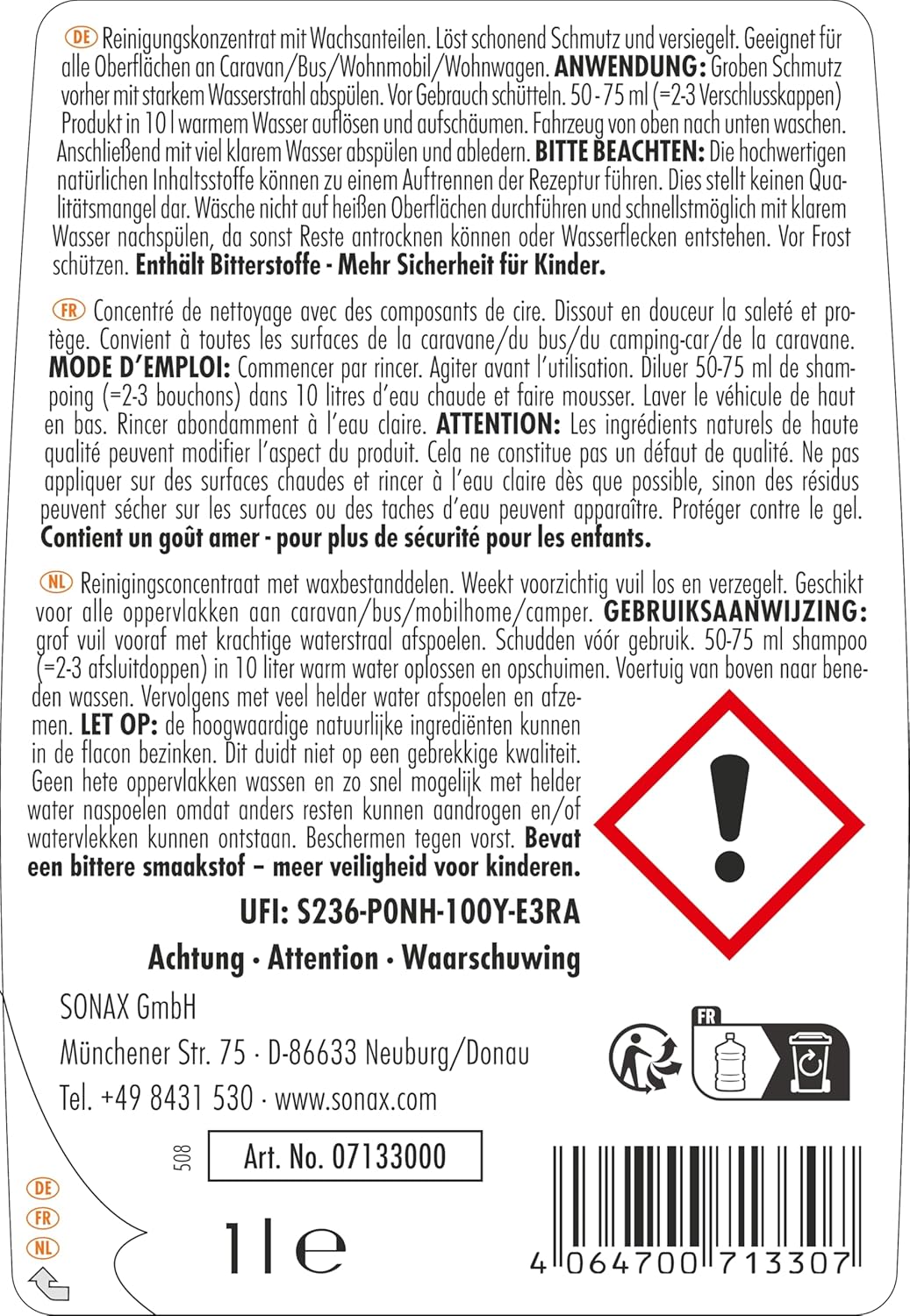 Thumbnail 1 de SONAX Caravan Shampoo 1 Liter