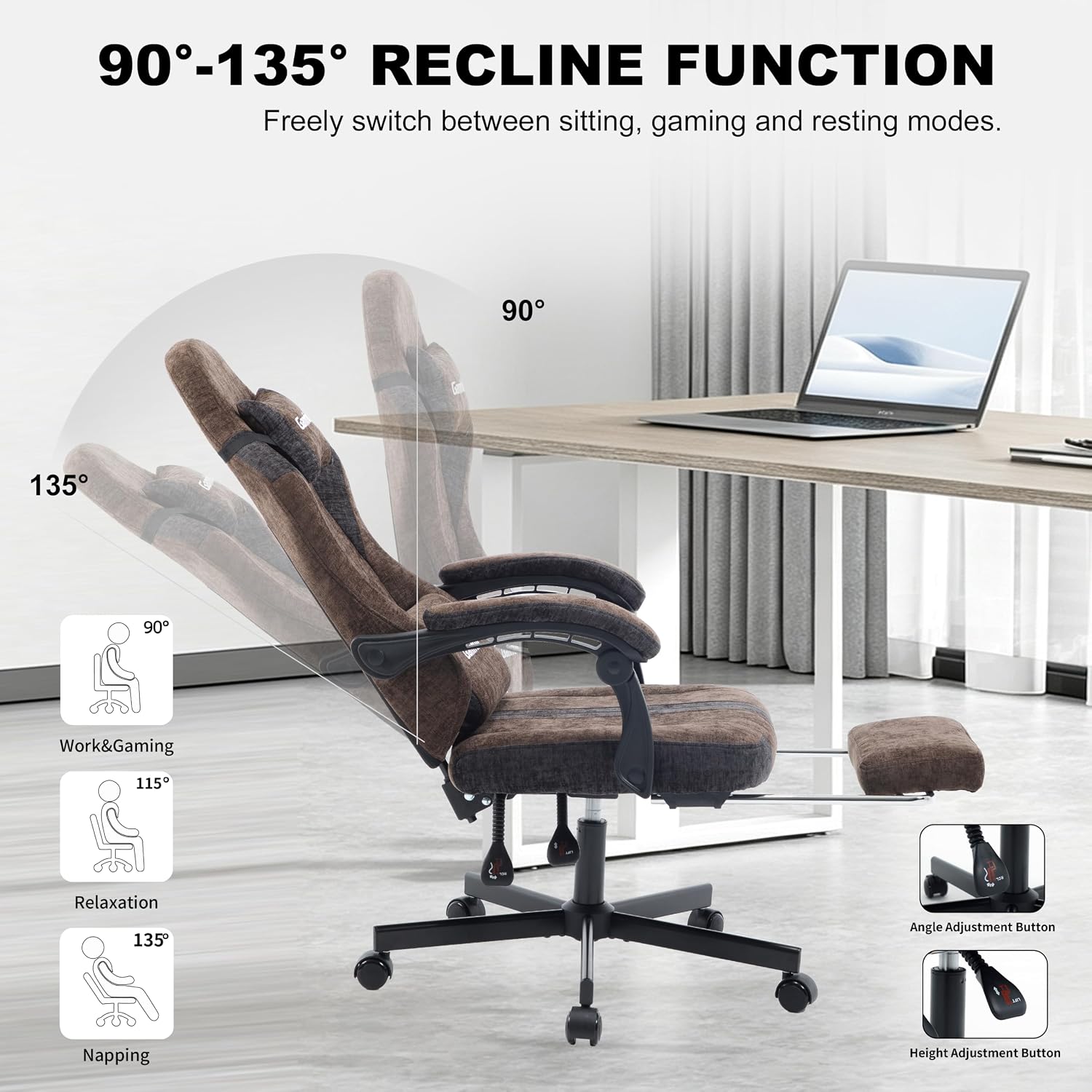 Detalle de Gaming Chair with Footrest