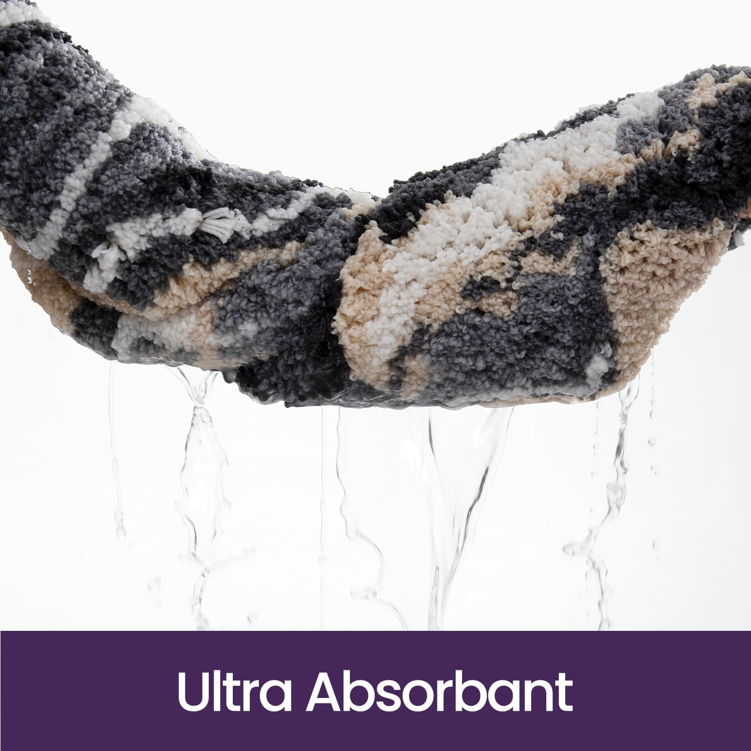 Thumbnail 3 de DEXI Tapis de salle de bain antidérapant 60 x 90 cm – microfibre super absorbante lavable en machine (gris et beige)