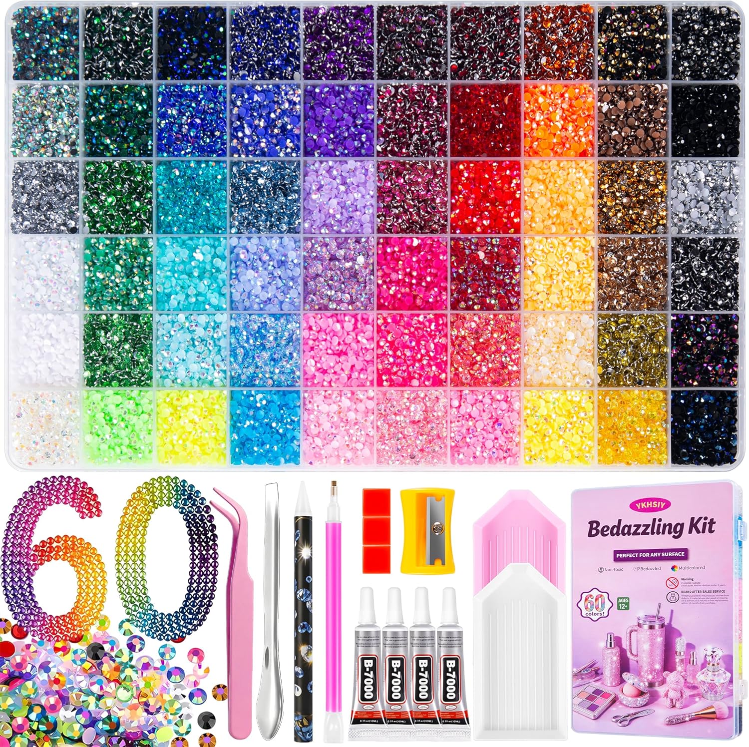 Detalle de Bedazzling Kit 48000Pcs 60 Colors Resin Jelly Rhinestones — All-In-One Bedazzling Set