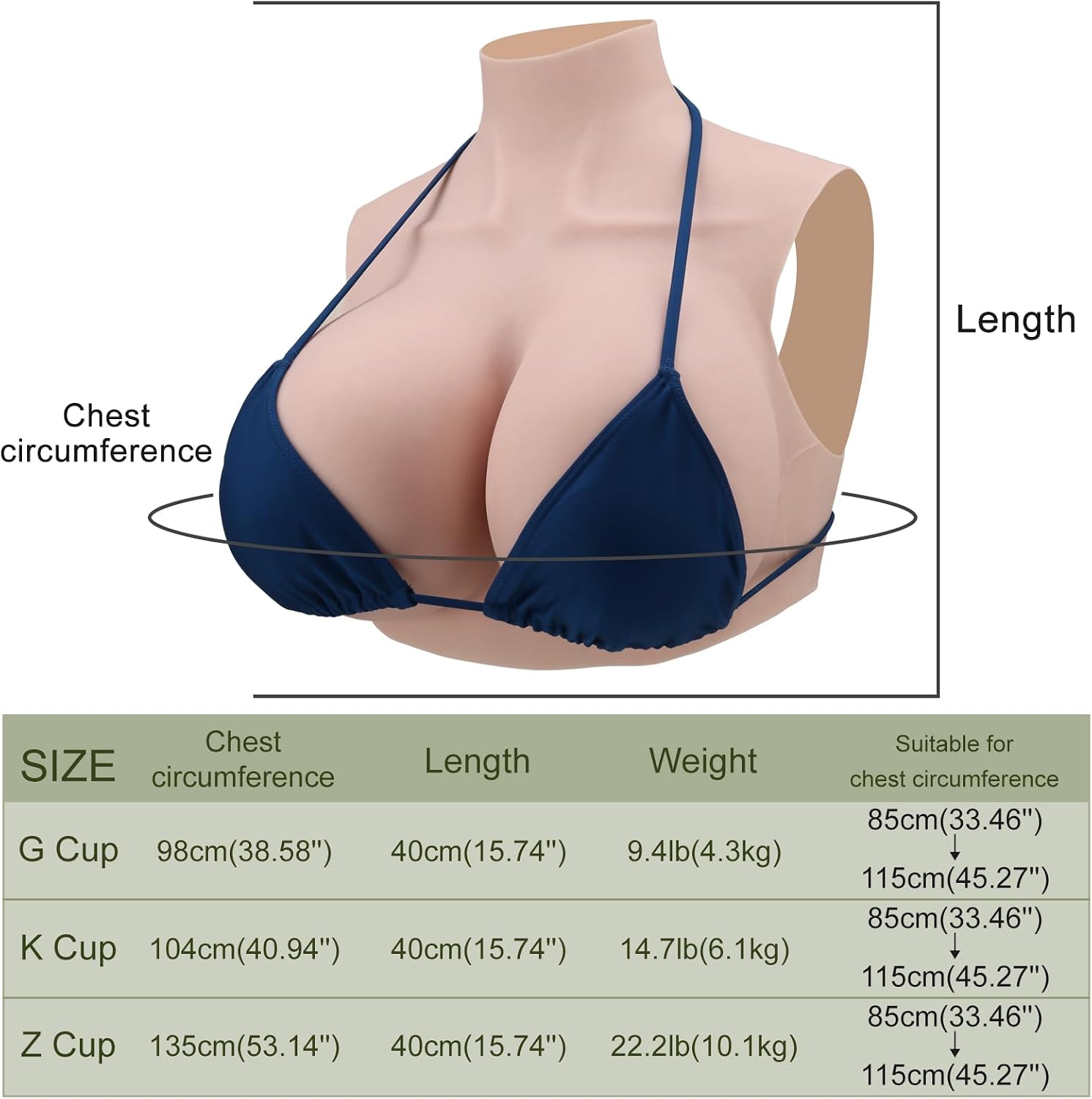 Thumbnail 6 de TGLTOJAHY Silicone Breast Forms for Stage, Fair Z Cup