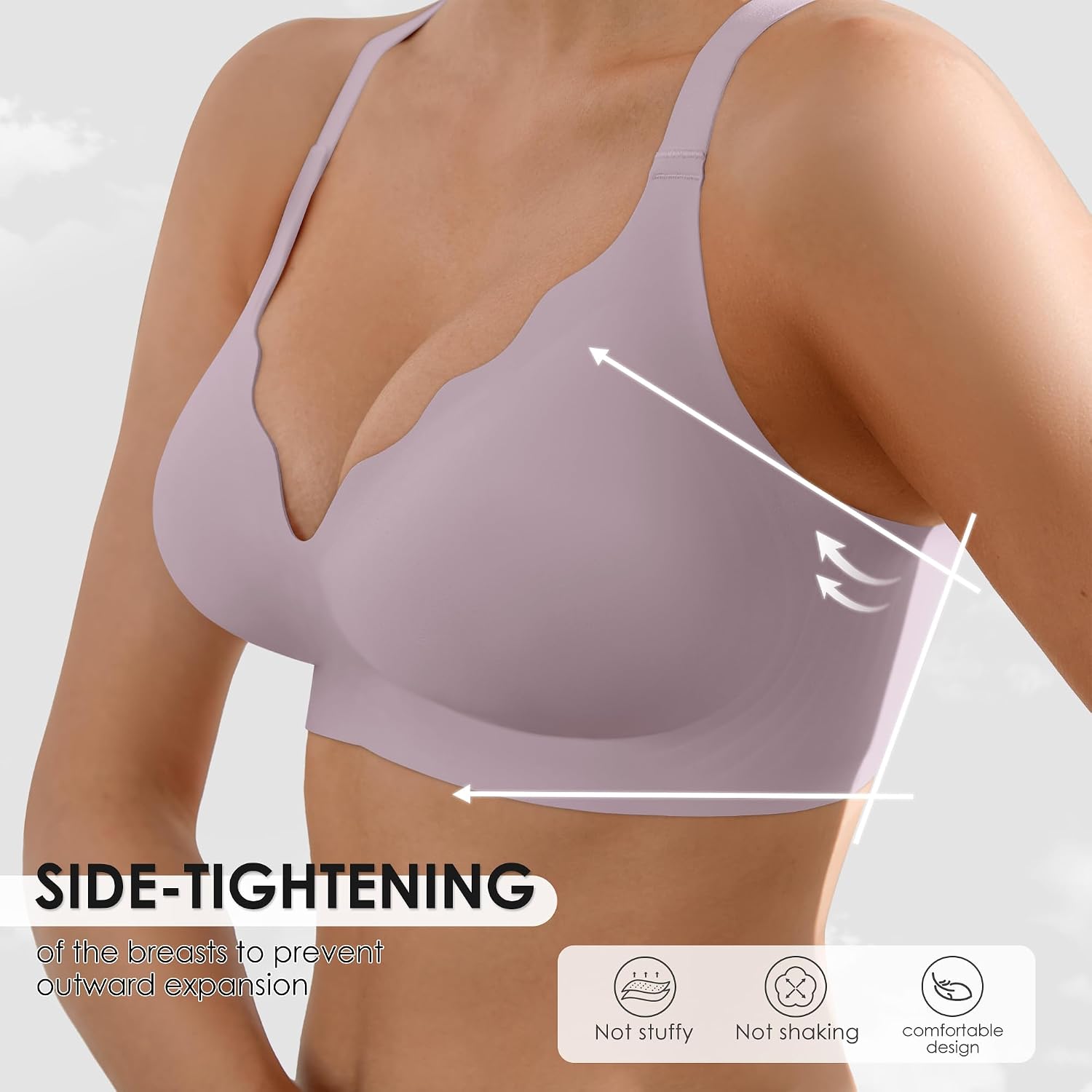 Detalle 1 de Wireless Bra for Women in Nylon-Spandex Blend