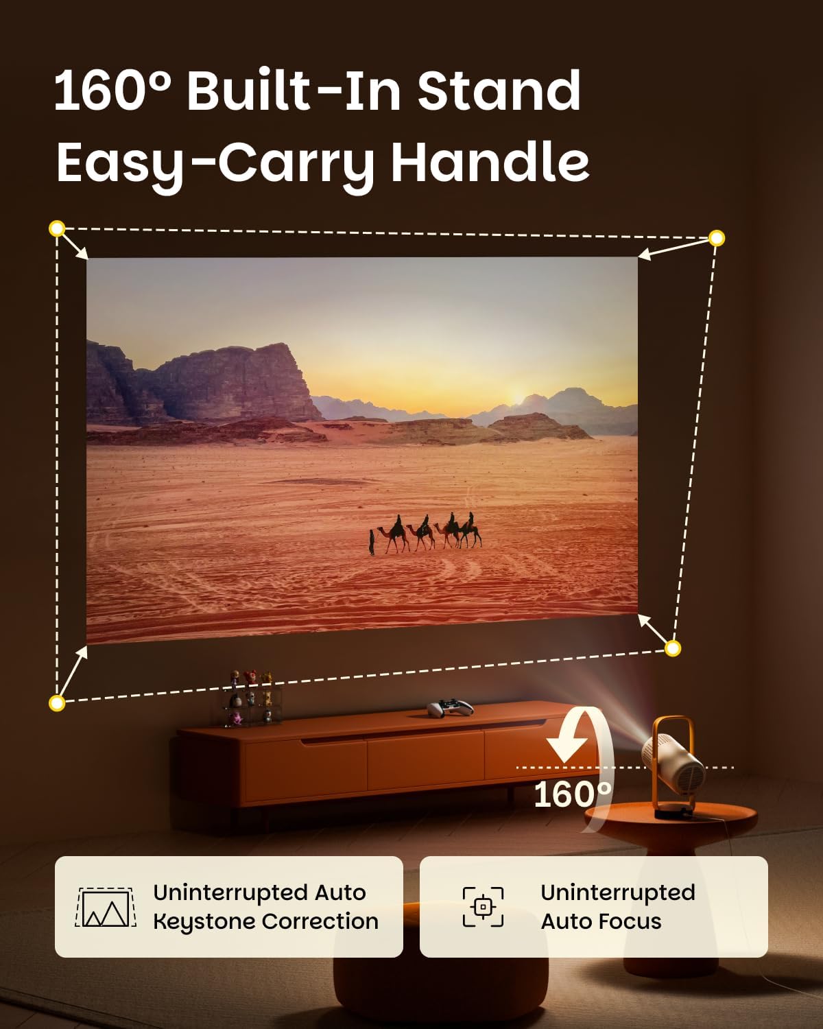 Detalle de XGIMI Vibe One Battery Powered Mini 1080P Smart Portable Projector with Google TV and JBL sound