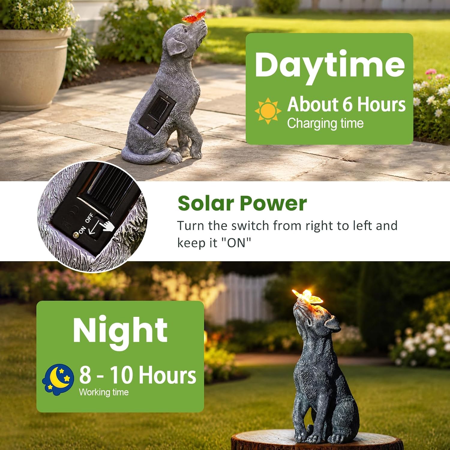 Thumbnail 4 de Yeomoo Dog Garden Ornament with Solar Butterfly