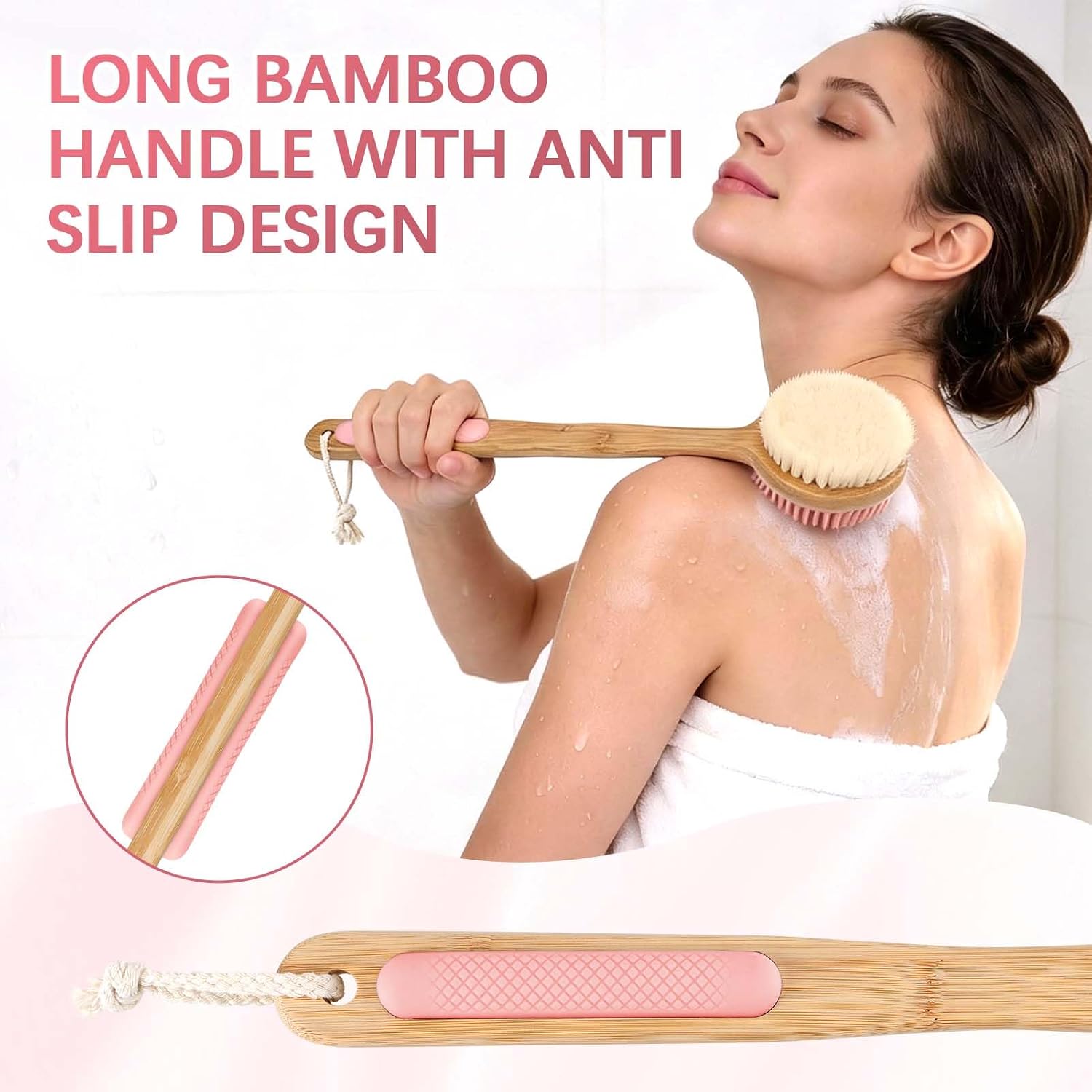 Detalle 2 de EaTubano Bath Brush, Bamboo Handle