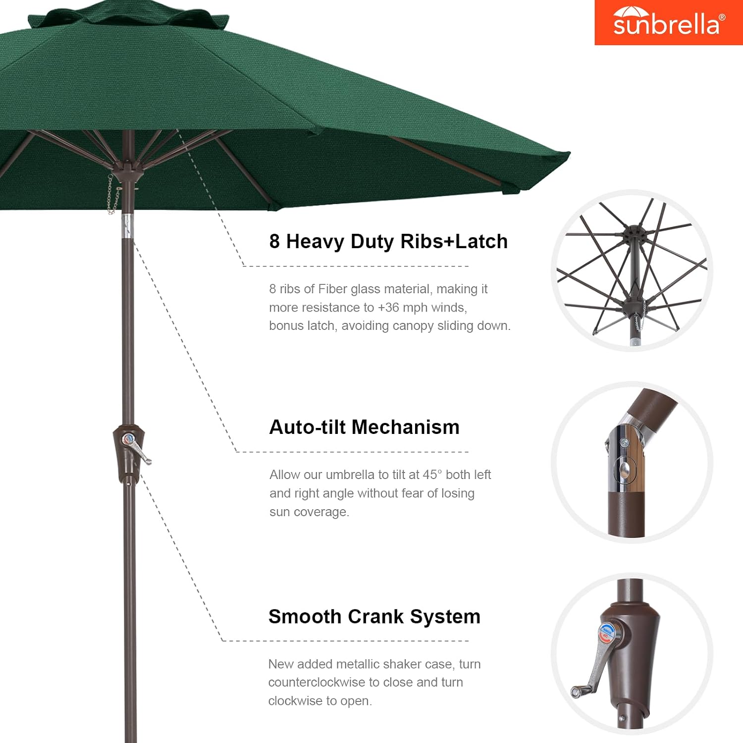 Detalle de ABCCANOPY Patio Umbrella, 9-Foot