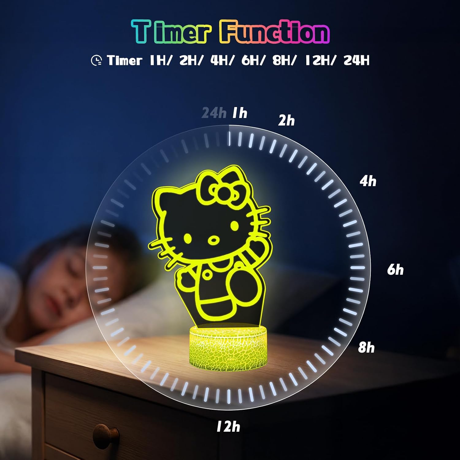 Thumbnail 3 de Kitty Nachtlicht mit Timer und 16 Farben