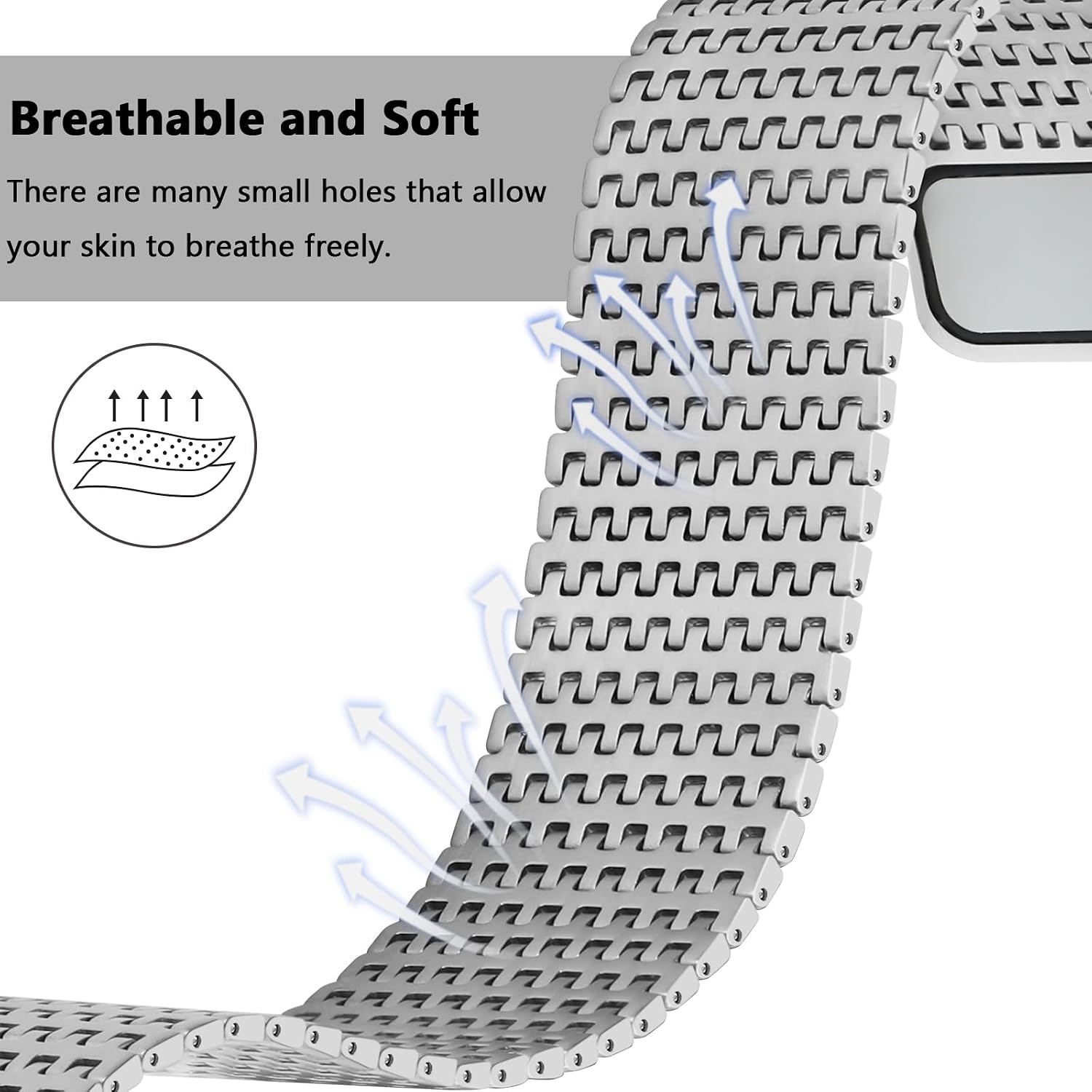 Thumbnail 4 de Anlinser Magnetic Stainless Steel Apple Watch Strap 42mm