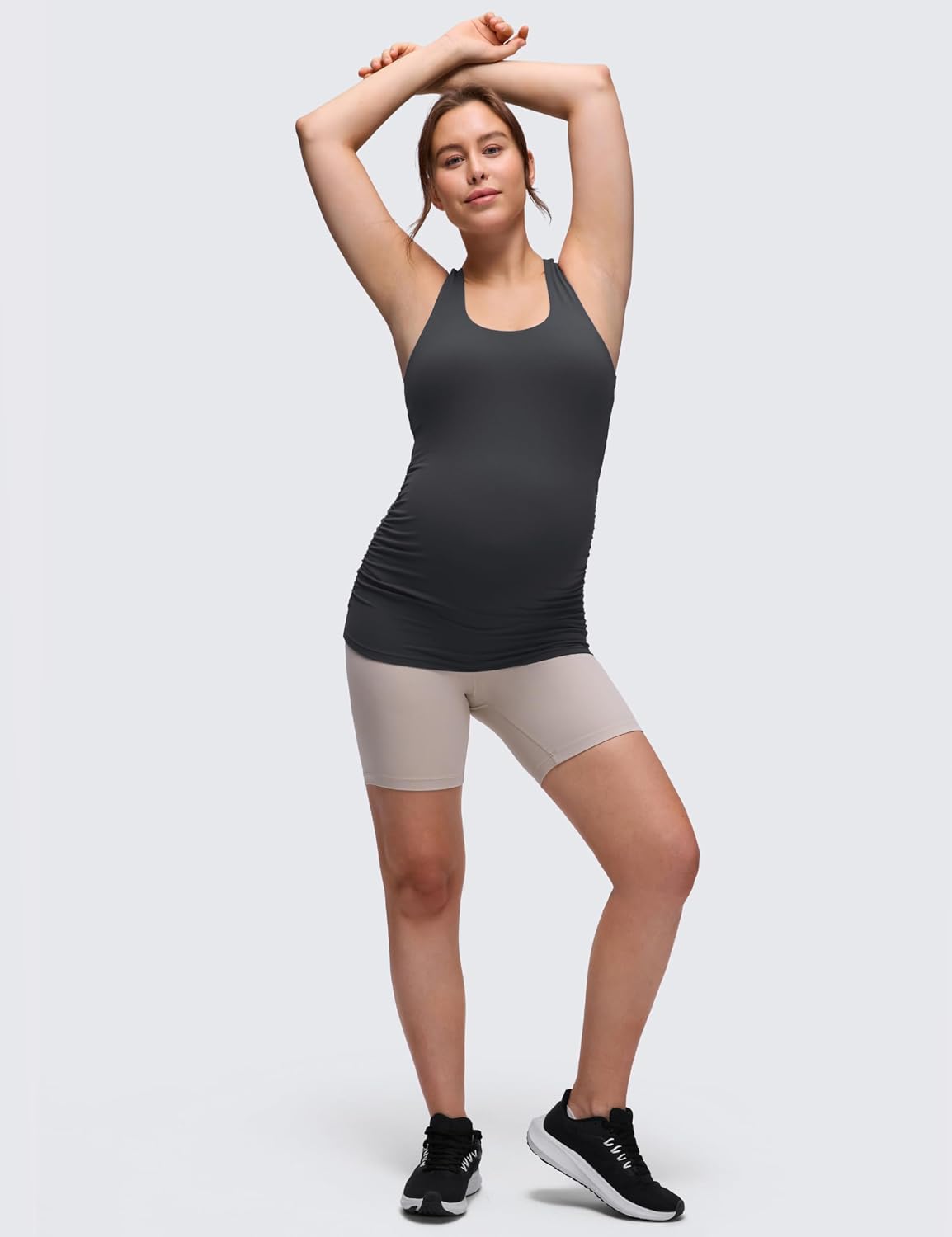 Detalle de CRZ YOGA Butterluxe Donna Racerback Maternity – Cima imbottita con spalle scoperte e lati arricciati
