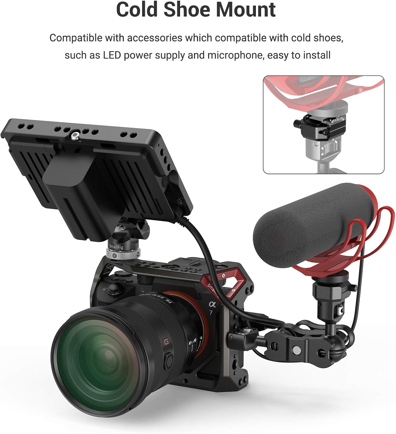 Thumbnail 1 de SMALLRIG Adaptateur de chaussure froide avec filetage 1/4'' (2797) pour cages, rotules et bras magiques