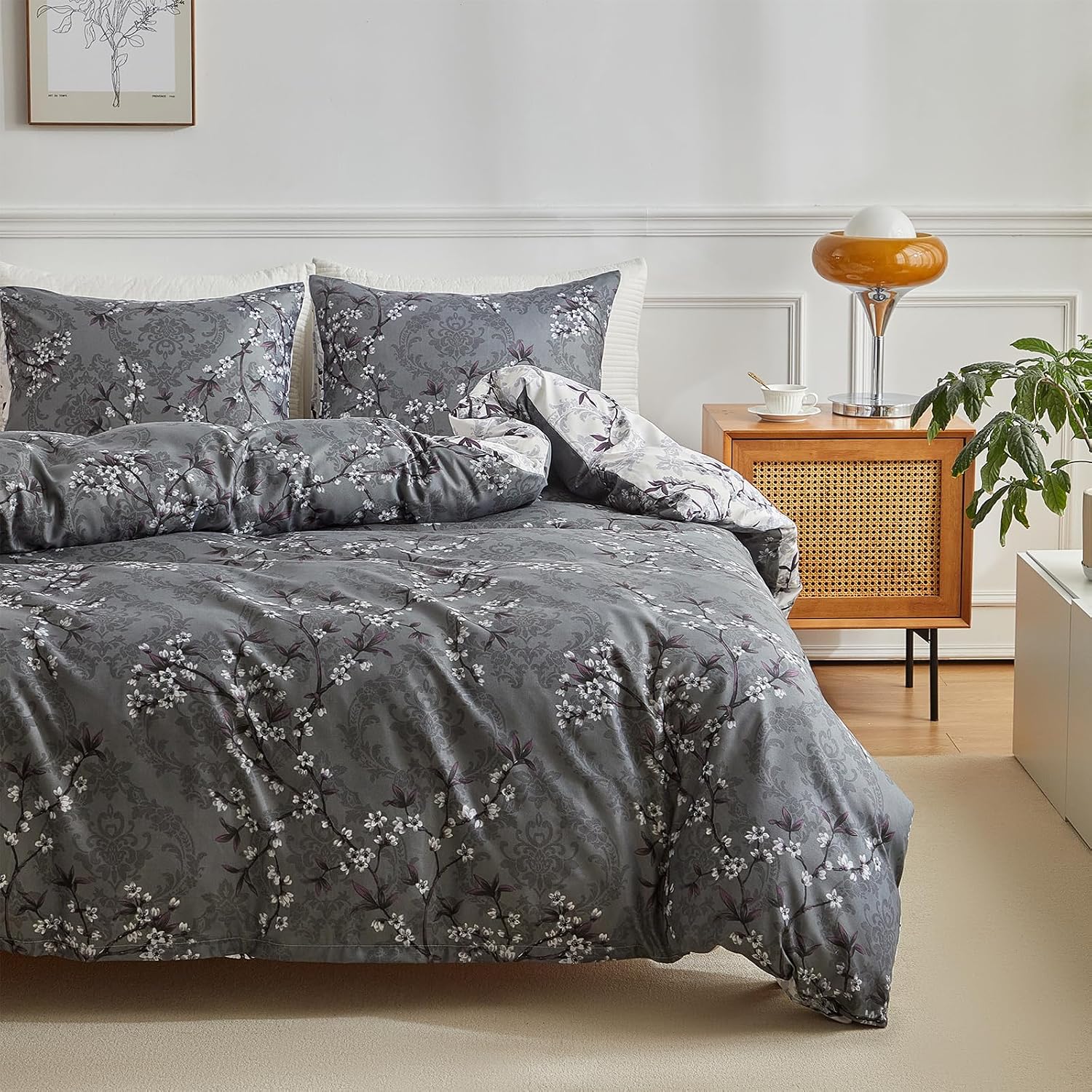 Detalle de TTCM Queen Plum Blossom Duvet Cover Set, 90 x 90-Inch Microfiber