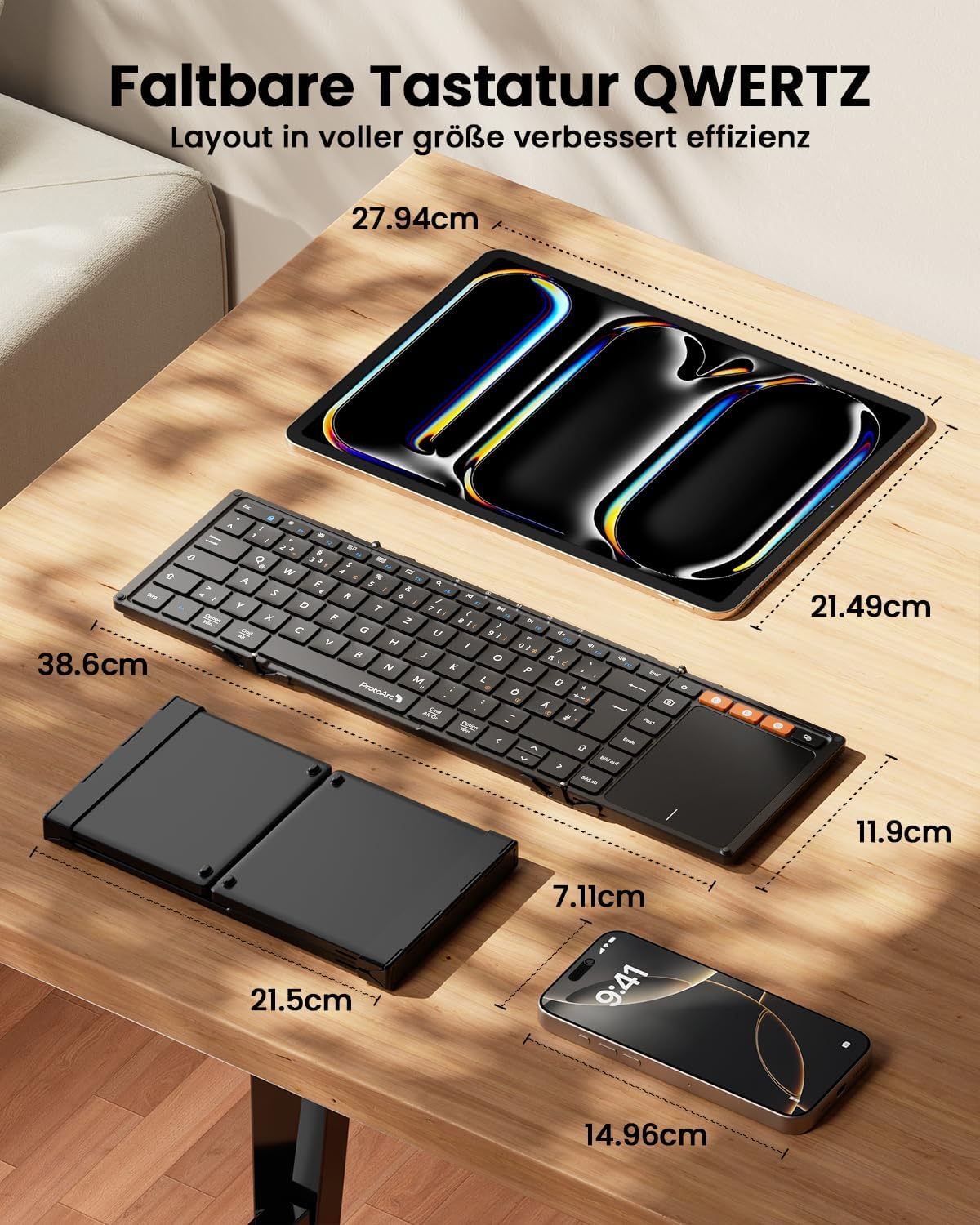 Detalle 2 de ProtoArc XK01 TP Bluetooth Tastatur mit Trackpad